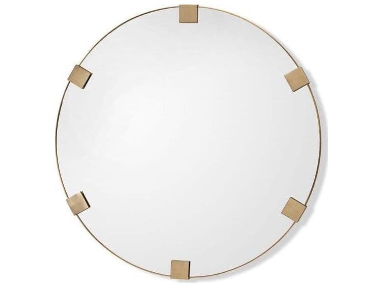 Interlude Home Nippon Brushed Brass Plain Mirror Wall Round