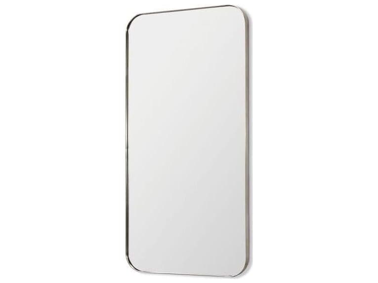 Interlude Home Aalina Brushed Nickel Plain Mirror Floor Rectangular