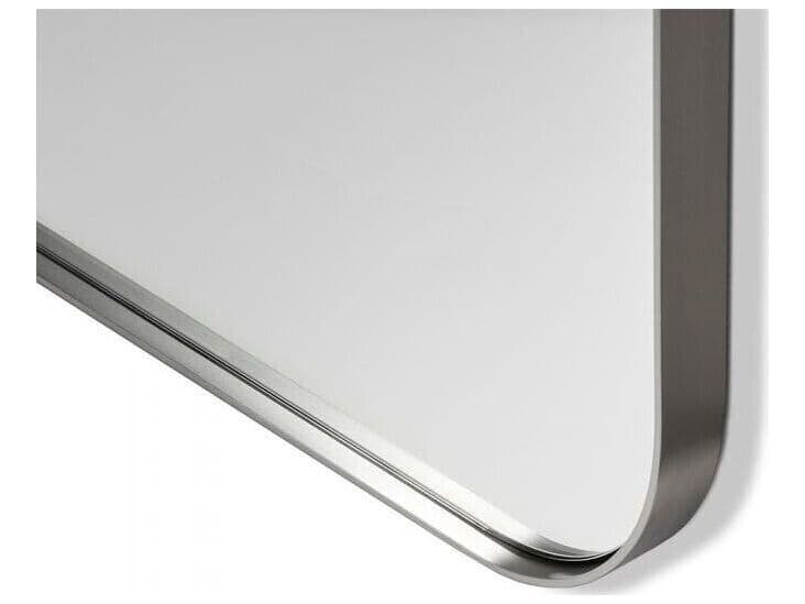 Interlude Home Aalina Brushed Nickel Plain Mirror Floor Rectangular