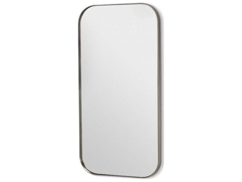 Interlude Home Aalina Brushed Nickel Plain Mirror Floor Vertical