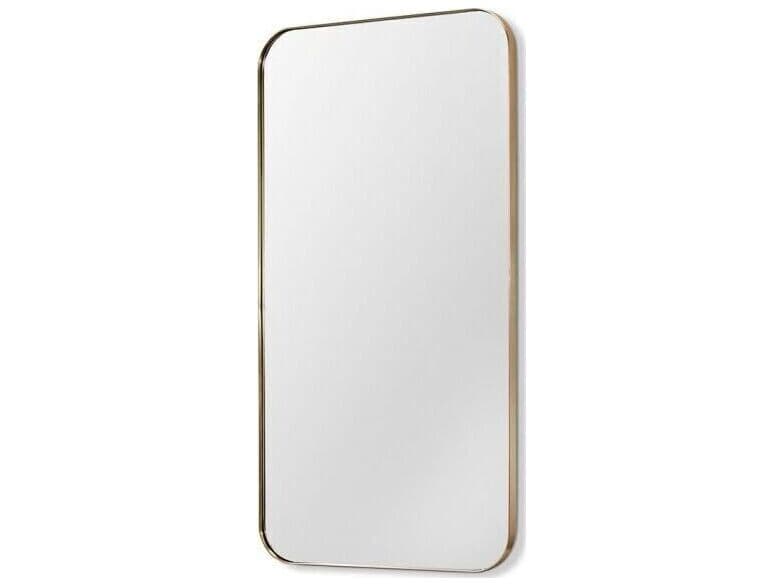 Interlude Home Aalina Brushed Brass Plain Mirror Floor Rectangular