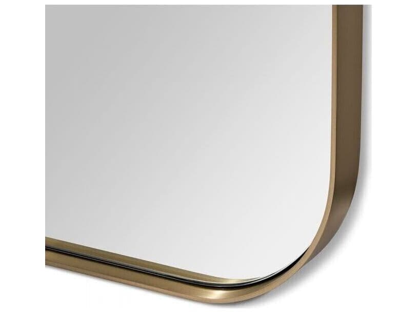 Interlude Home Aalina Brushed Brass Plain Mirror Floor Rectangular