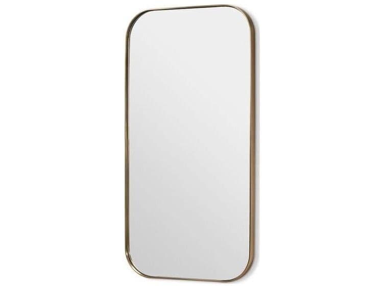 Interlude Home Aalina Brushed Brass Plain Mirror Floor Rectangular