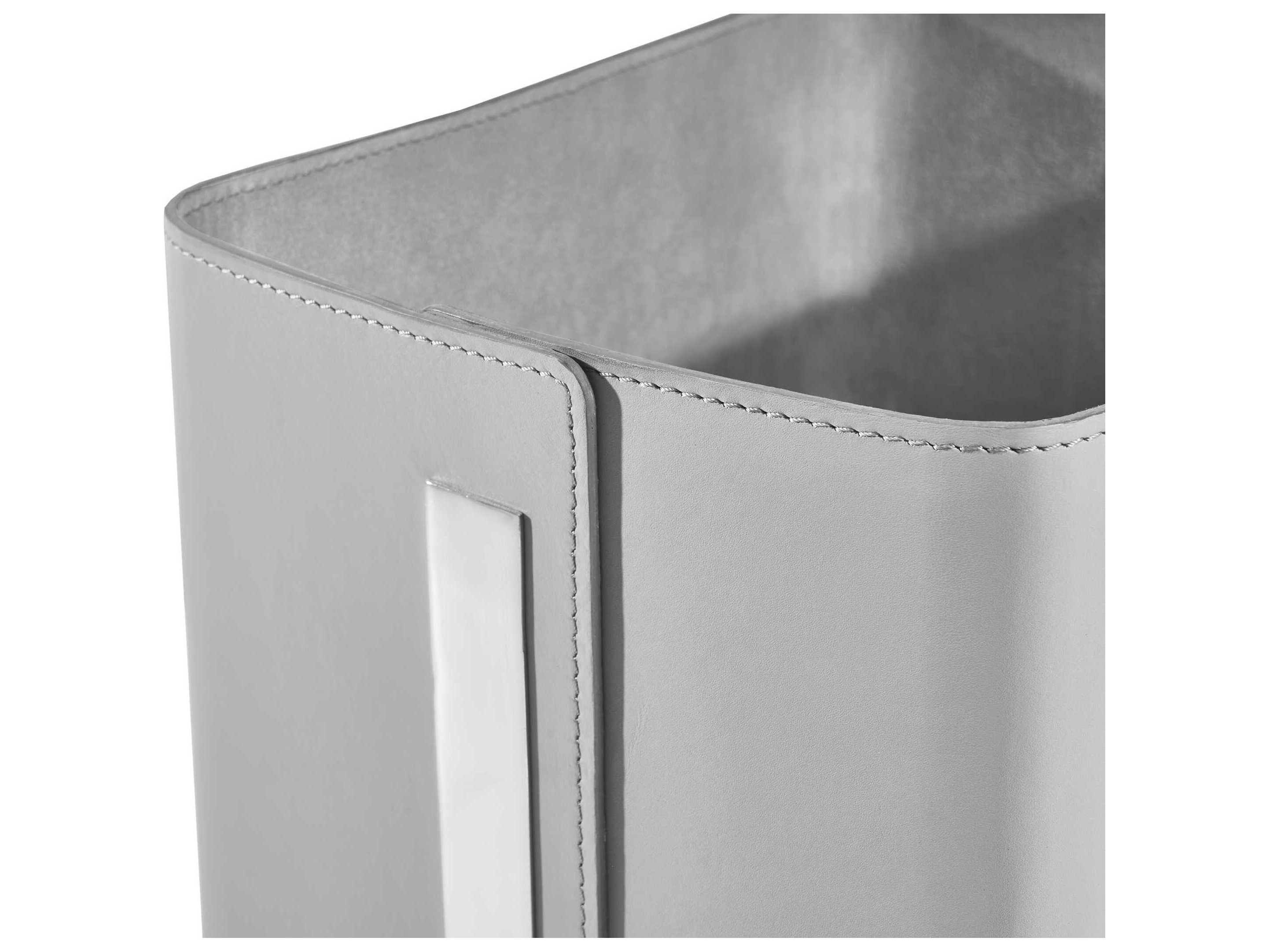 Interlude Home Portia Light Grey / Polished Nickel Storage Basket