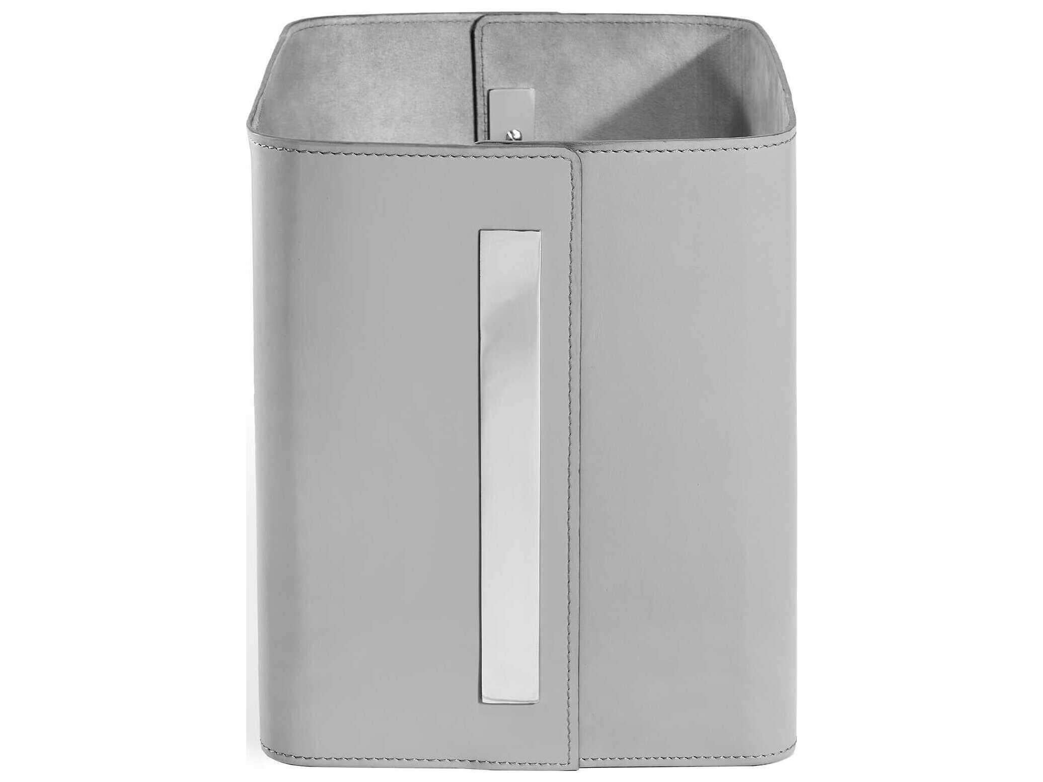 Interlude Home Portia Light Grey / Polished Nickel Storage Basket