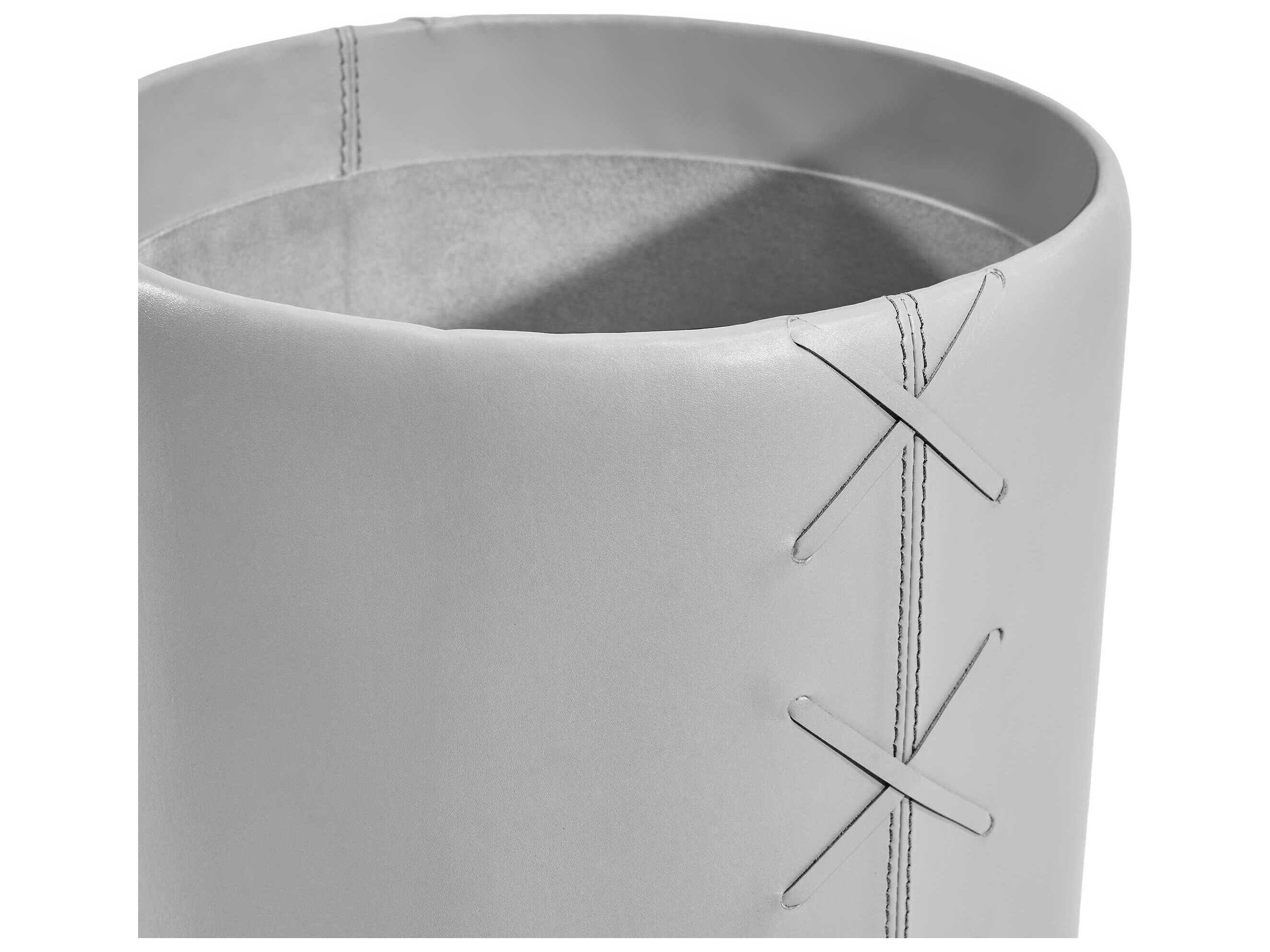 Interlude Home Xavier Light Grey Wastebasket