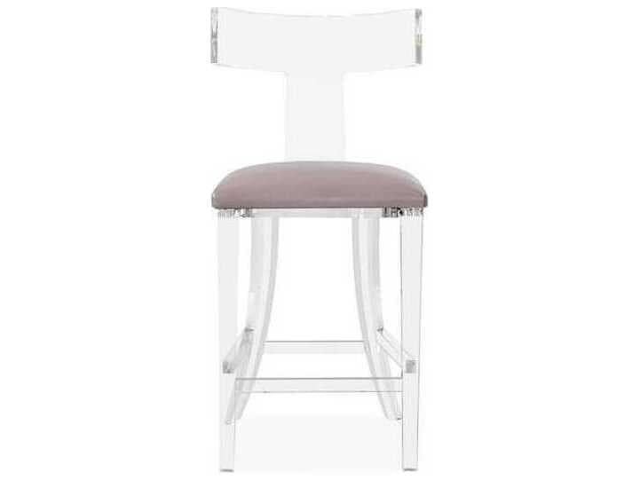 Interlude Home Tristan Clear Nimbus Grey Upholstered Counter Stool