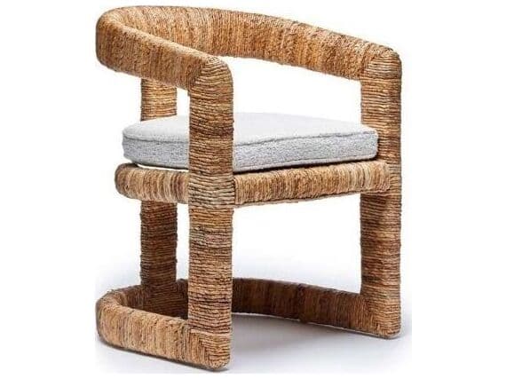 Interlude Home Laguna Bamboo Wood Natural Arm Dining Chair
