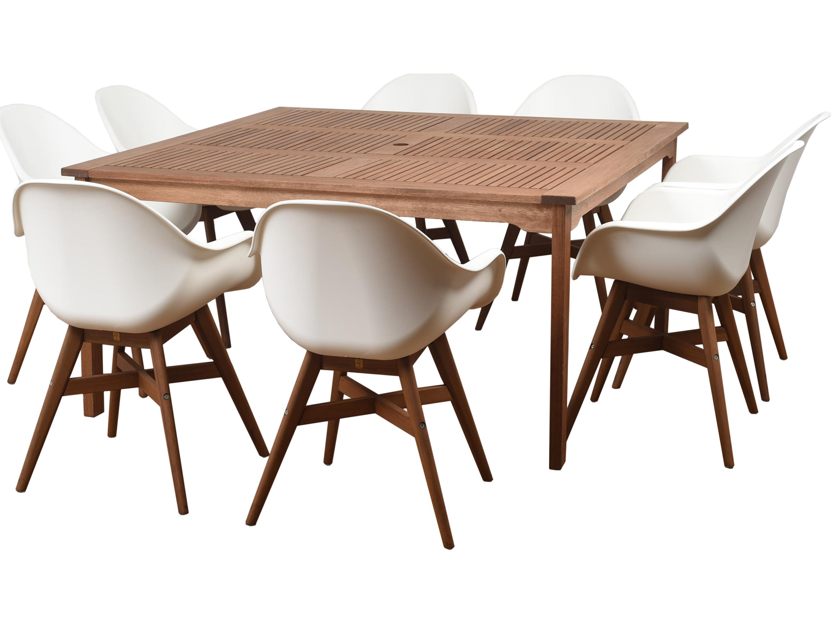 International Home Miami Amazonia Charlotte Deluxe 9 Piece Square Outdoor Patio Dining Set