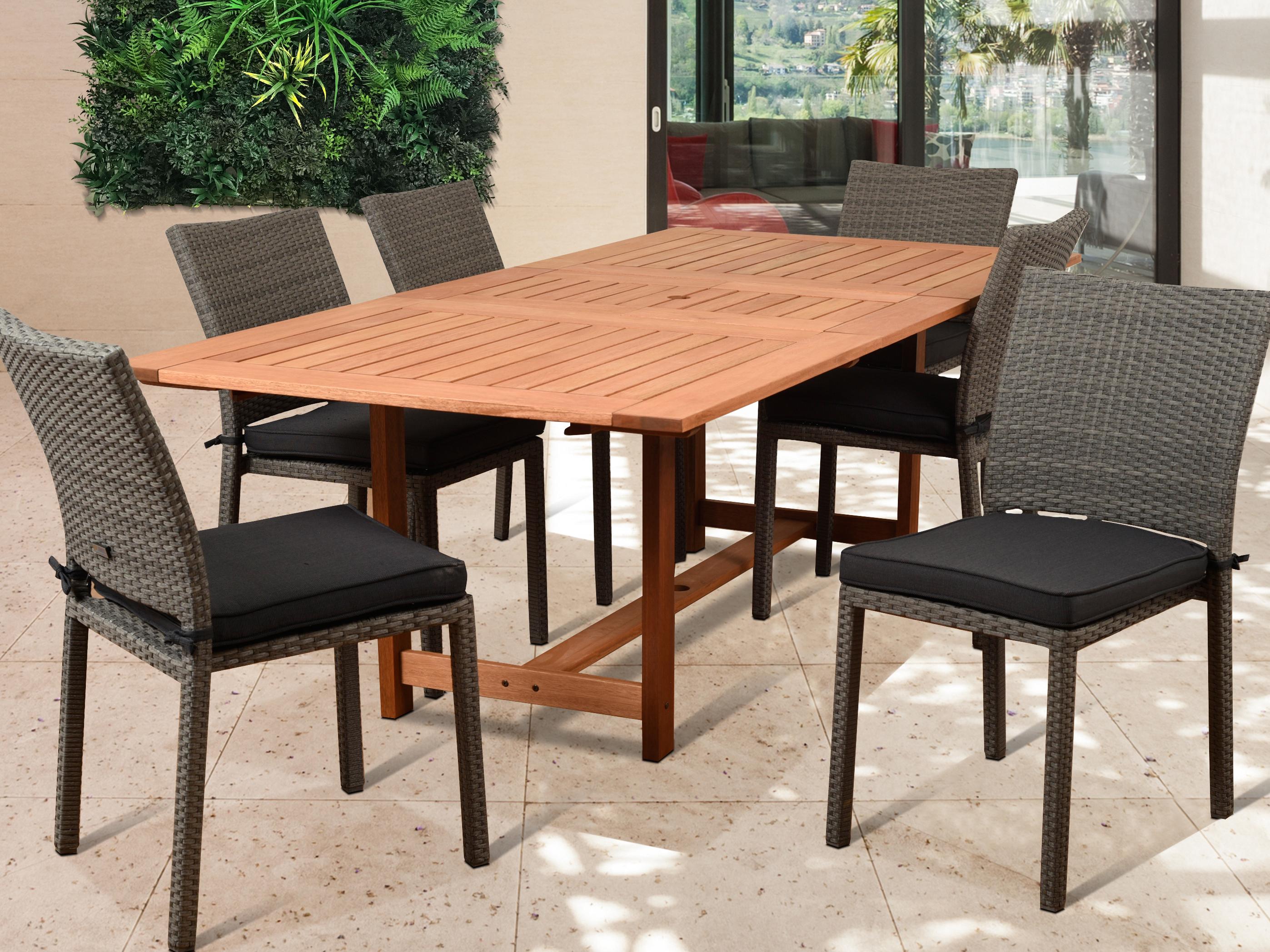 International Home Miami Amazonia Damian 7 Piece Rectangular Outdoor Patio Dining Set