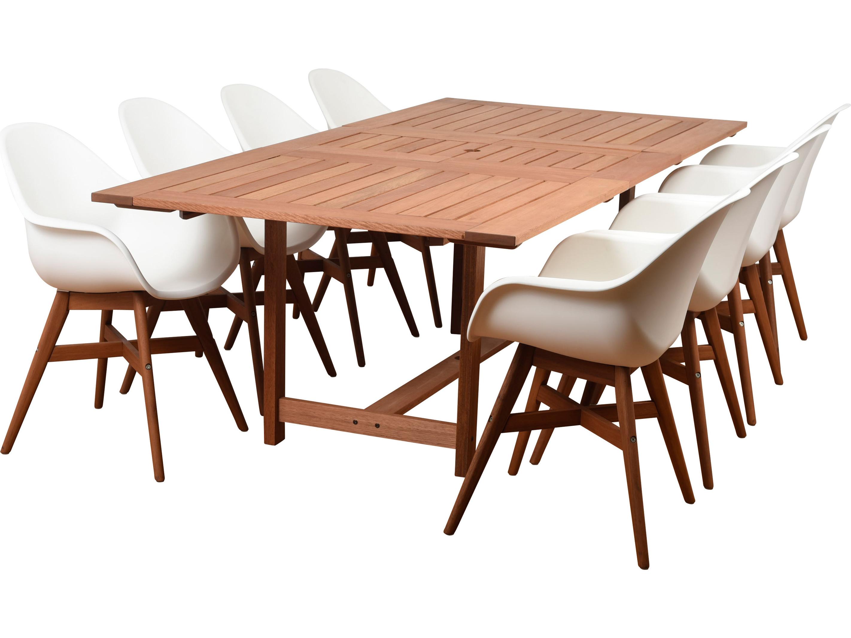 International Home Miami Amazonia Charlotte Deluxe 9 Piece Rectangular Patio Dining Set