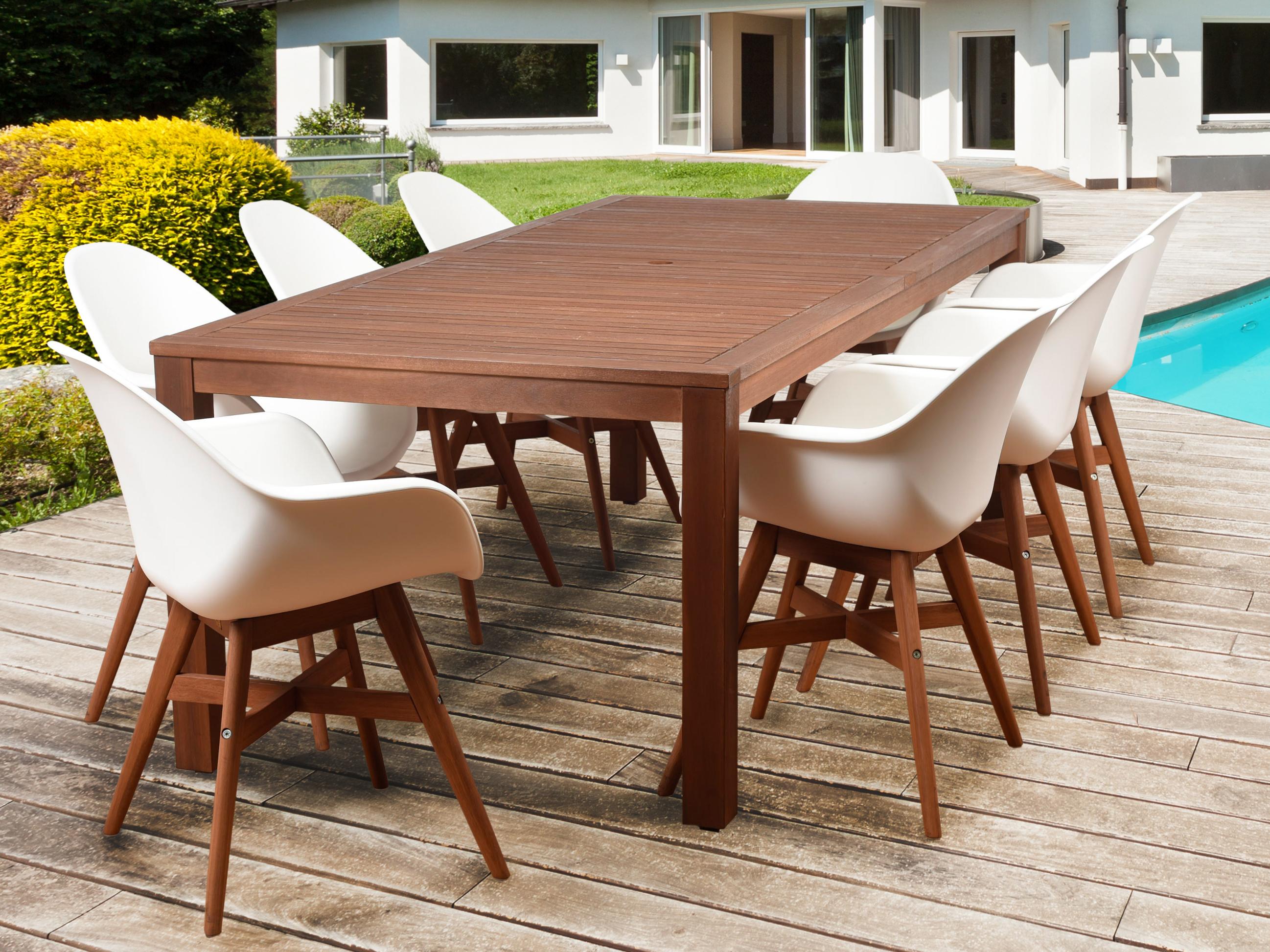 International Home Miami Amazonia Charlotte Deluxe 9 Piece Rectangular Outdoor Patio Dining Set