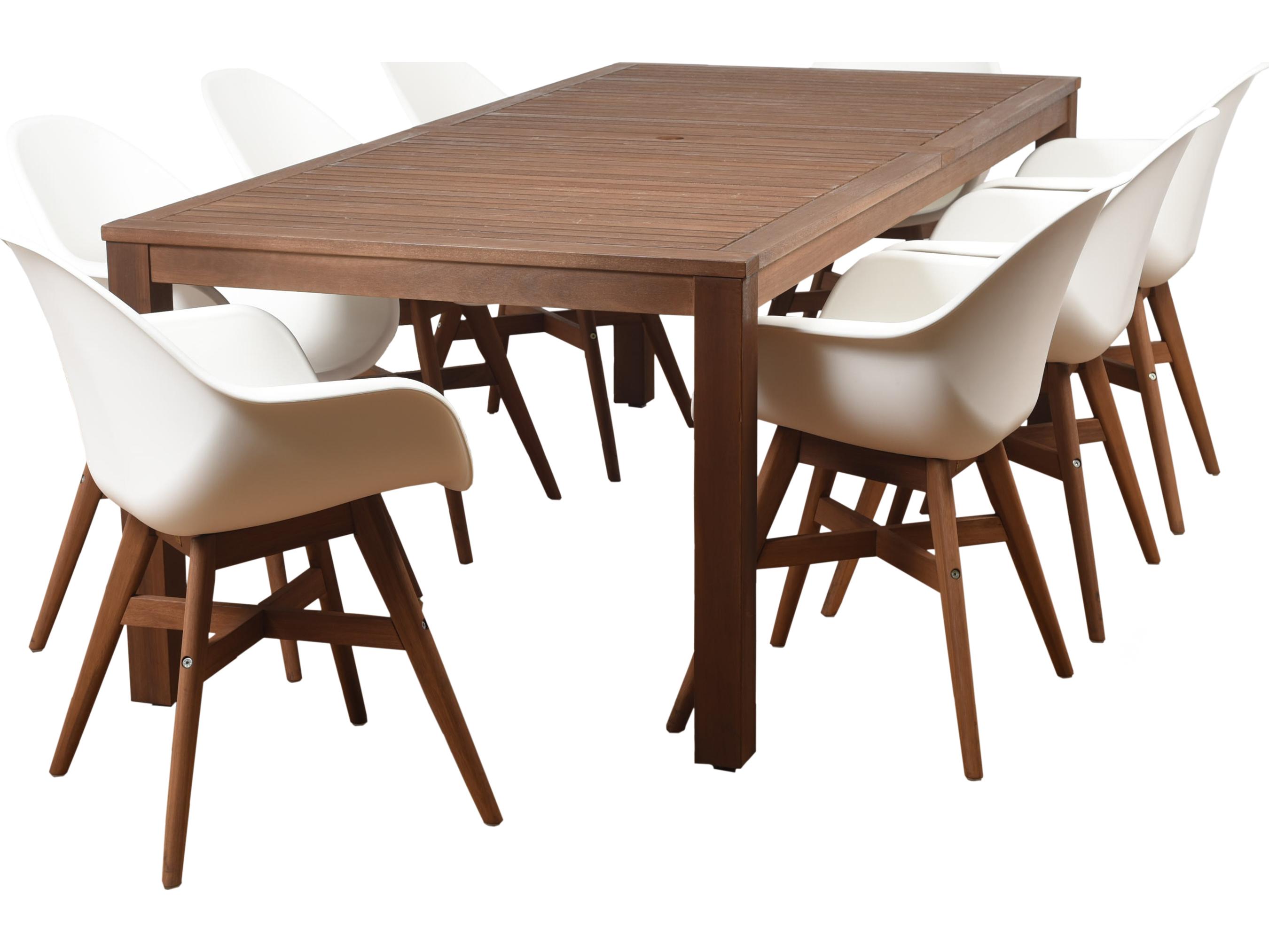 International Home Miami Amazonia Charlotte Deluxe 9 Piece Rectangular Outdoor Patio Dining Set