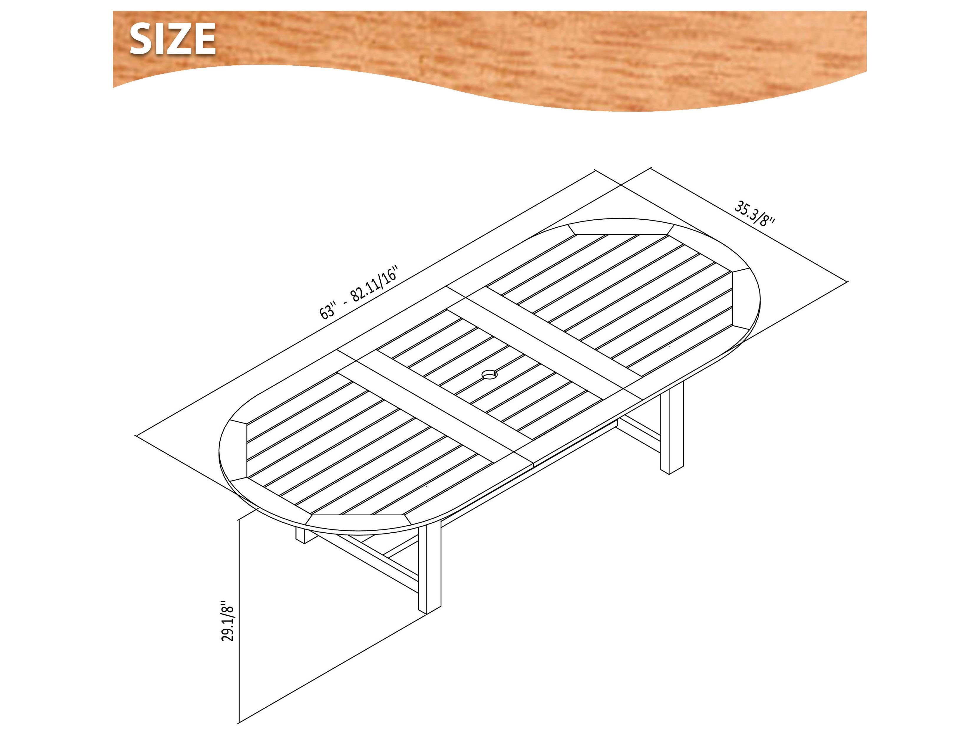 International Home Miami Amazonia Wood Resin Brown 7 Piece Oval Outdoor Patio Dining Set