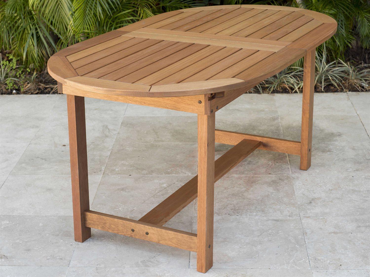 International Home Miami Amazonia Madrid 7 Piece Extendable Oval Wood Patio Dining Set