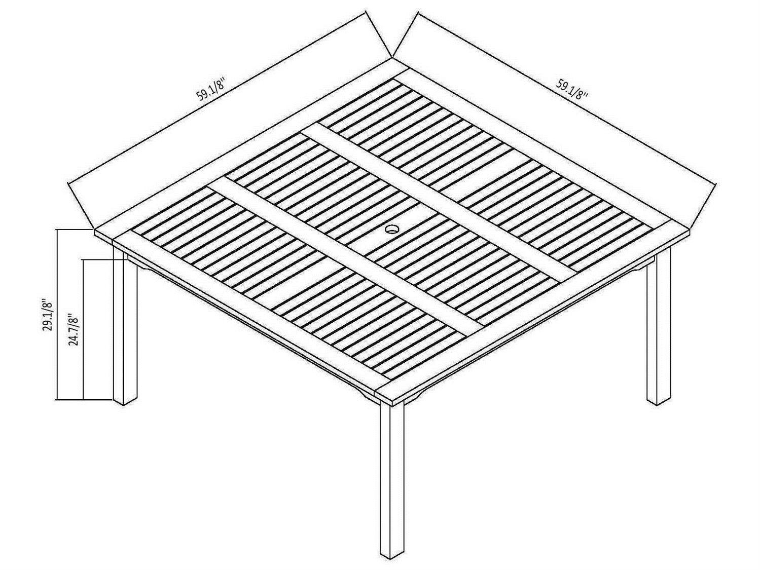 International Home Miami Amazonia Madrid 9 Piece Square Wood Outdoor Dining Set