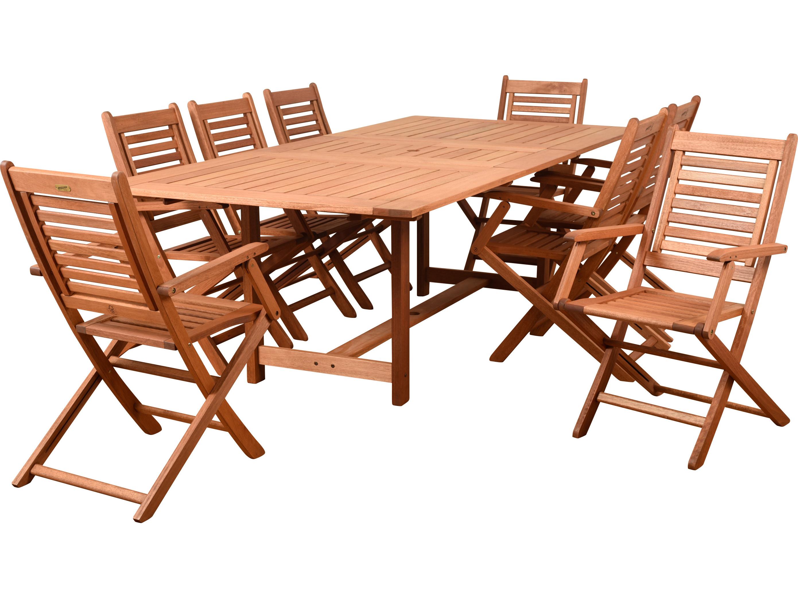 International Home Miami Amazonia Brandon 9 Piece Rectangular Patio Dining Set