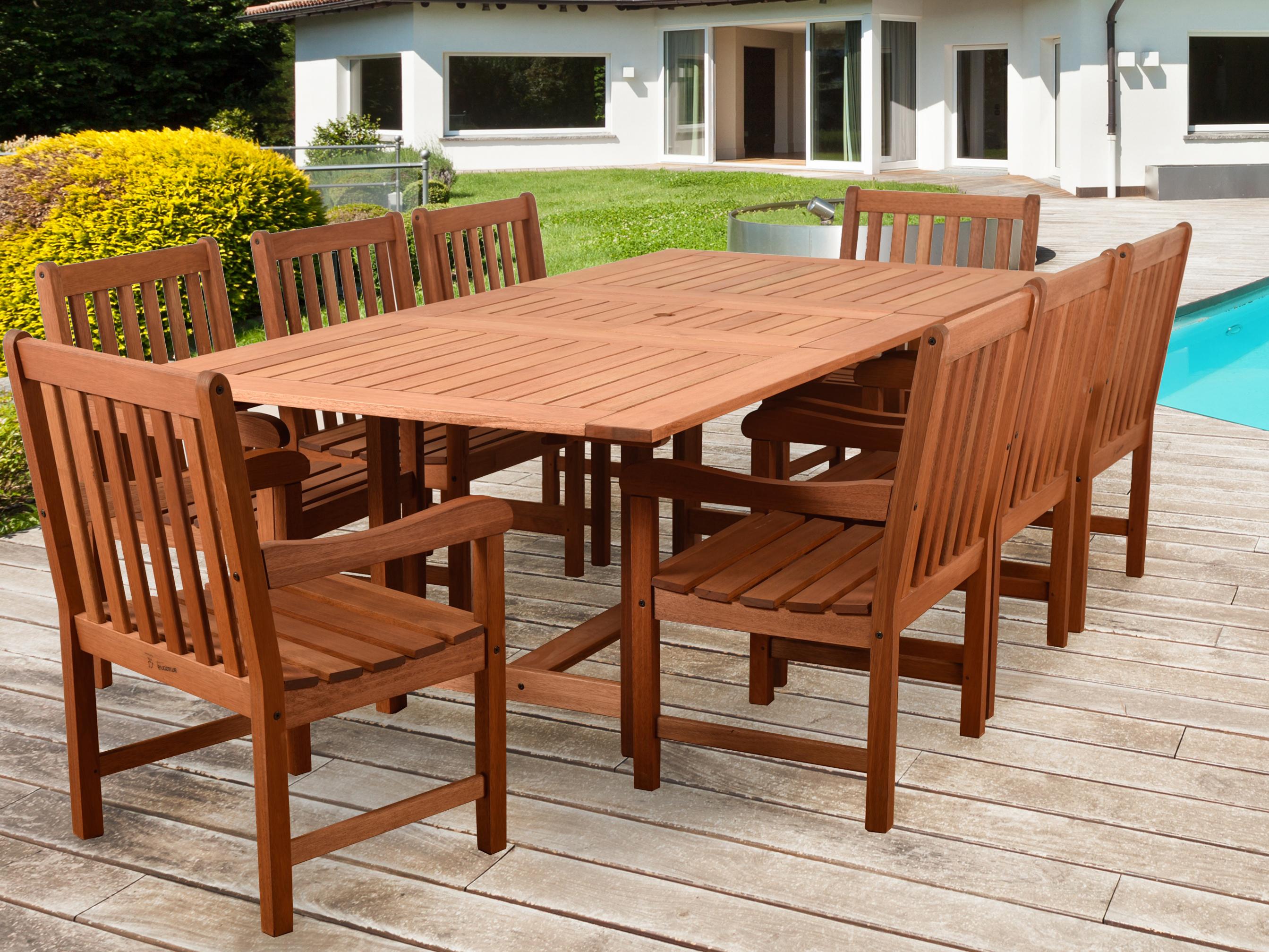 International Home Miami Amazonia Bristol 9 Piece Rectangular Outdoor Dining Set