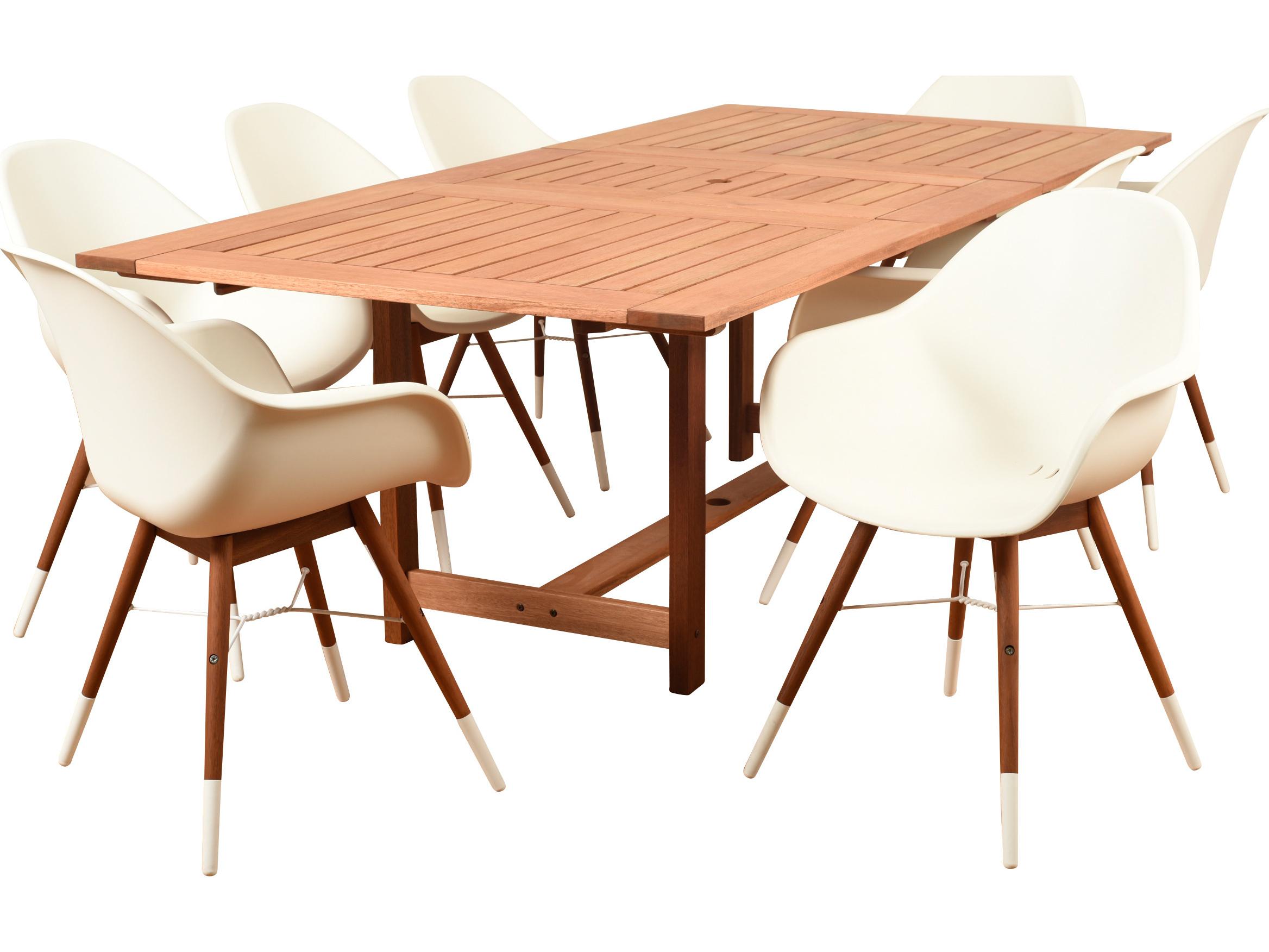 International Home Miami Amazonia Charlotte 9 Piece Rectangular Outdoor Patio Dining Set