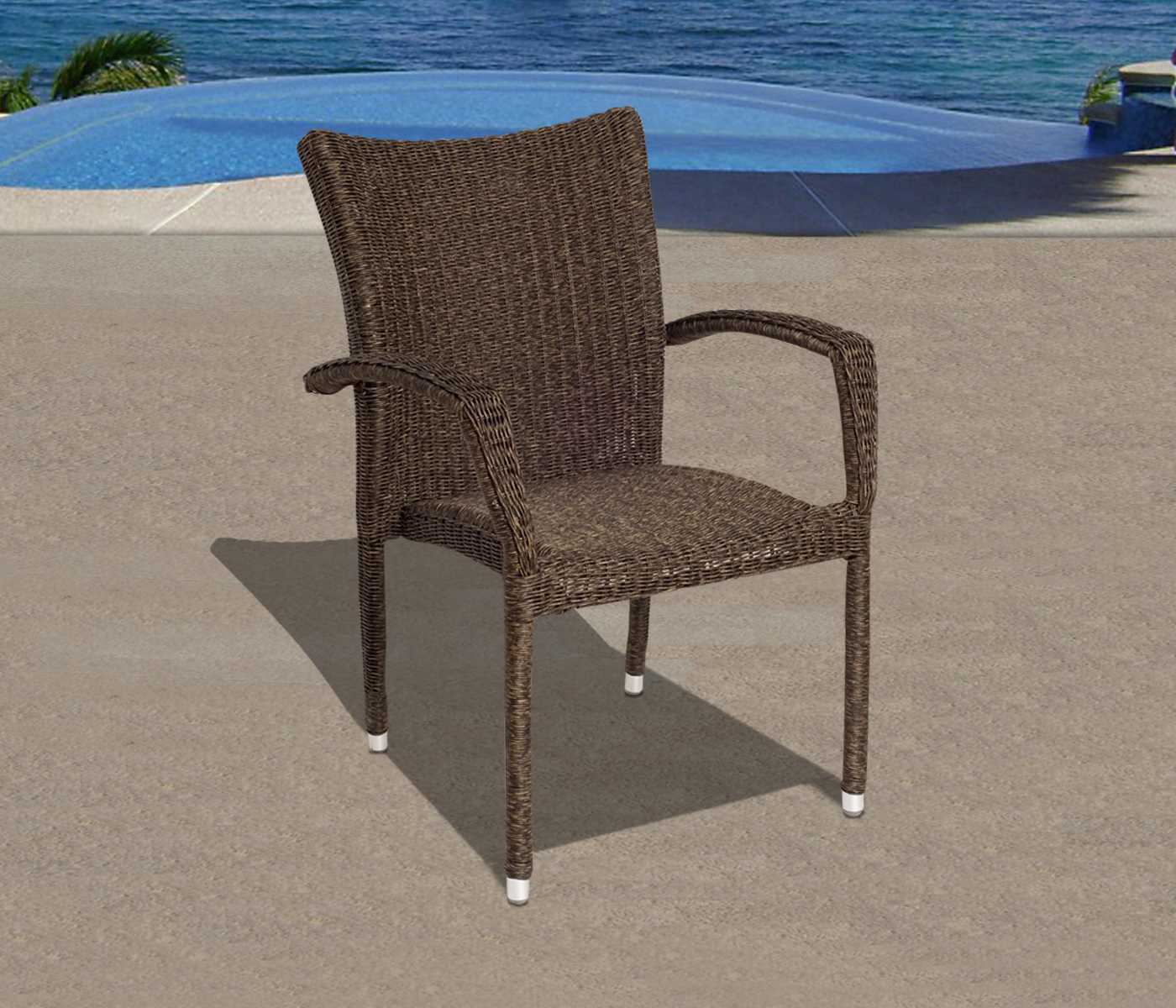 International Home Miami Amazonia Eucalyptus & Wicker Nine Piece Extendable Oval Renaissance Patio Dining Set