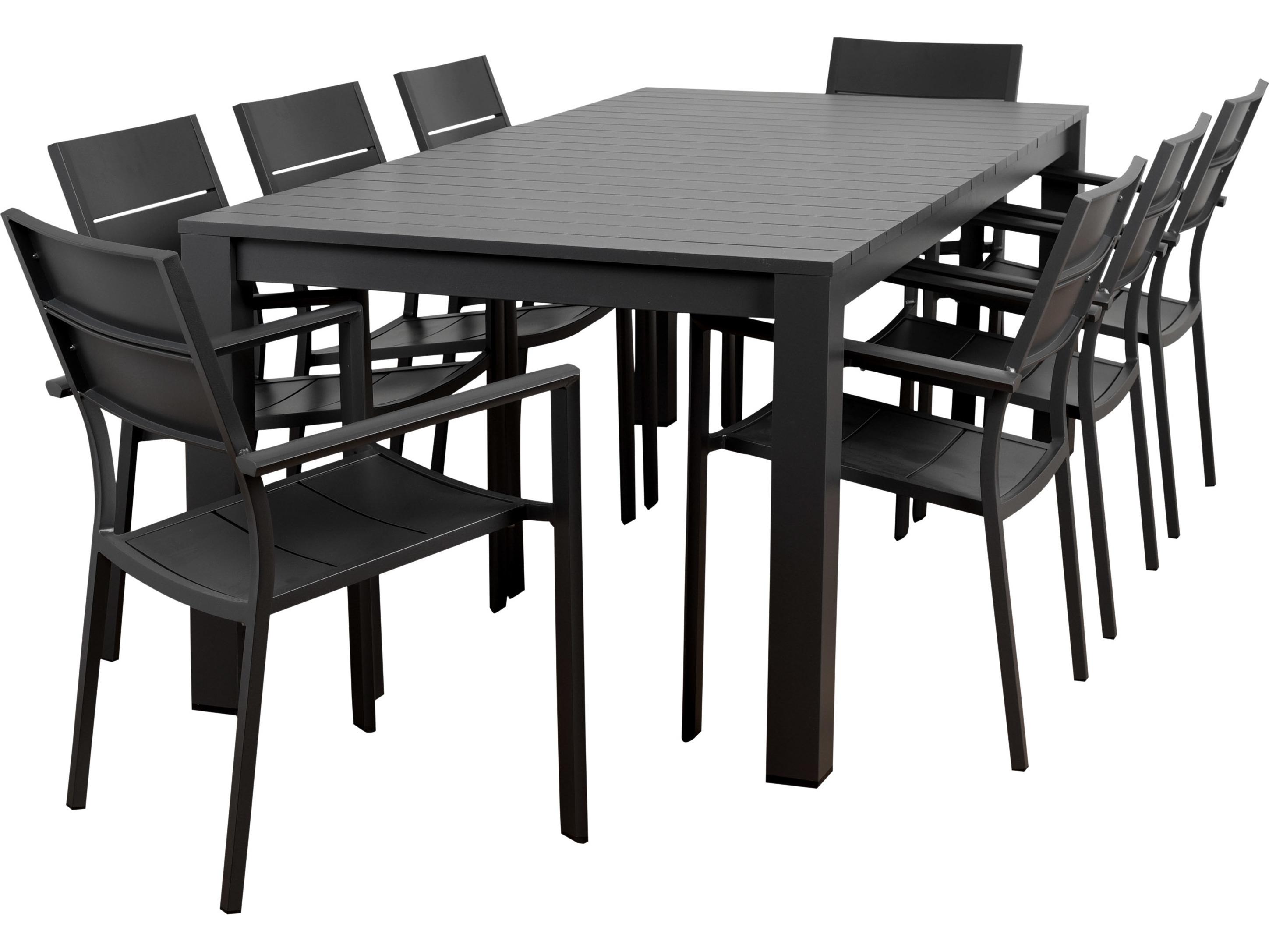 International Home Miami Atlantic Koningsdam 9 Piece Rectangular Outdoor Patio Dining Set
