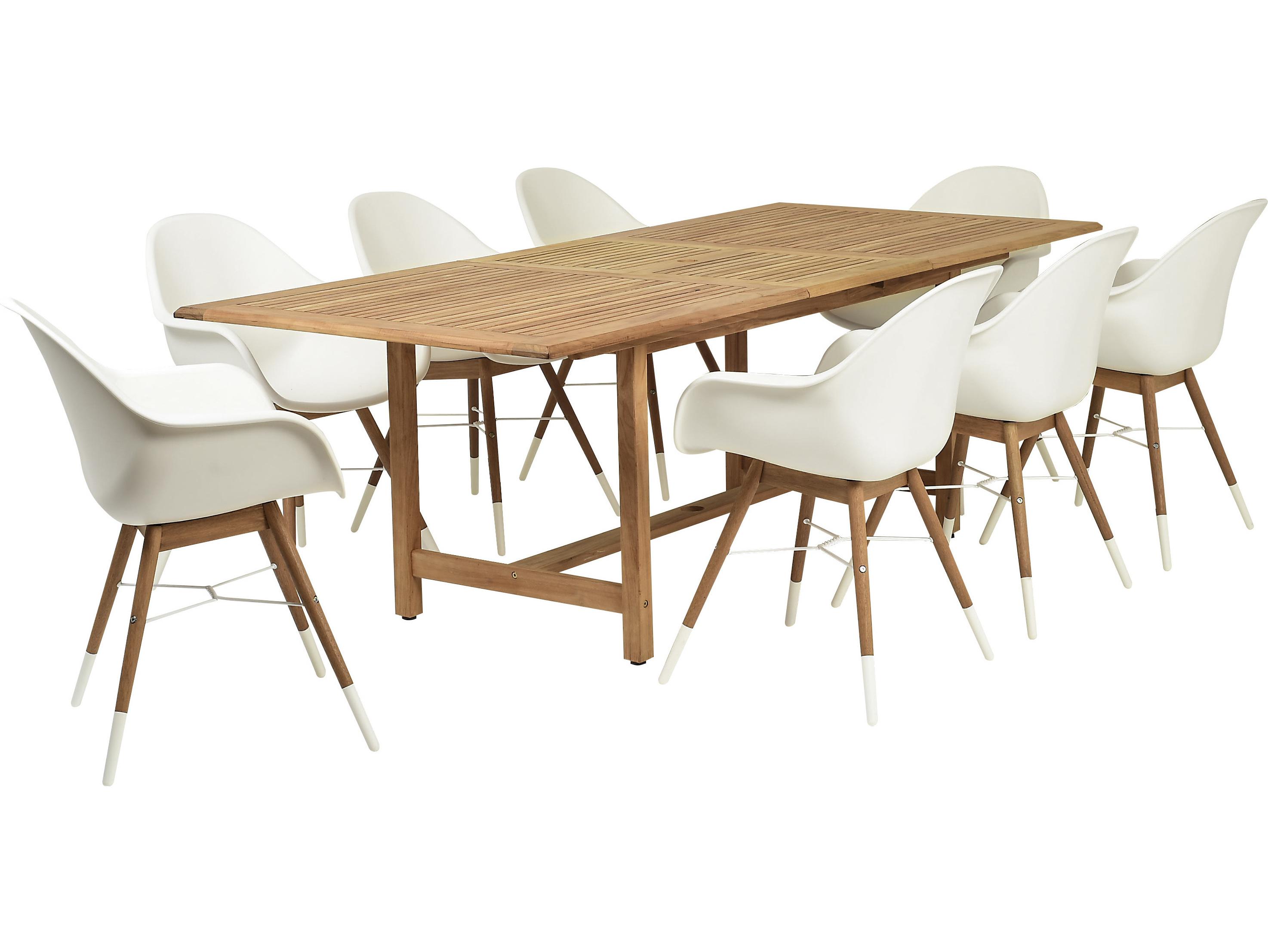 International Home Miami Amazonia Charlotte 9 Piece Teak Rectangular Outdoor Dining Set