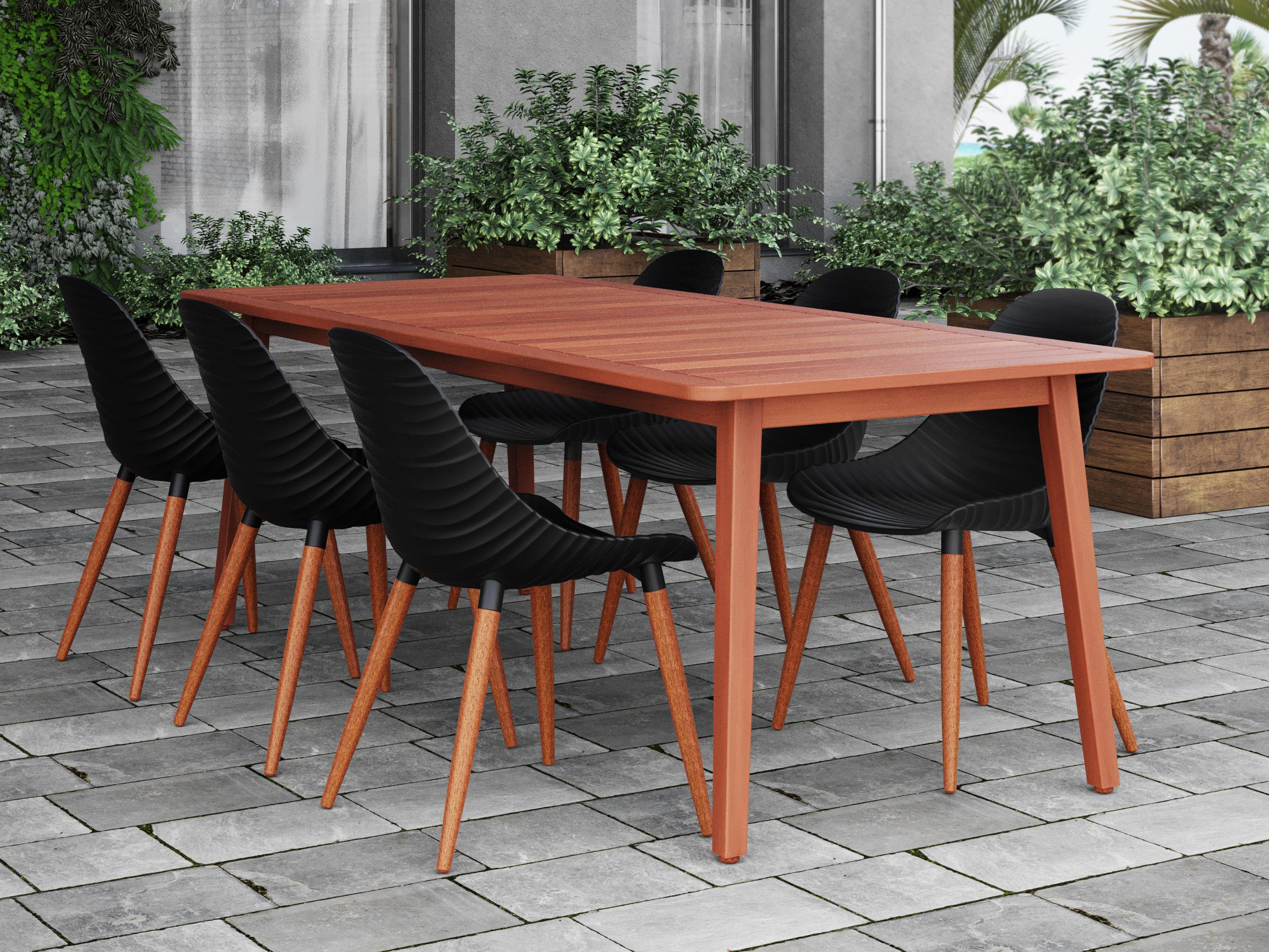 International Home Miami Amazonia Wood Outdoor Patio Dining Set