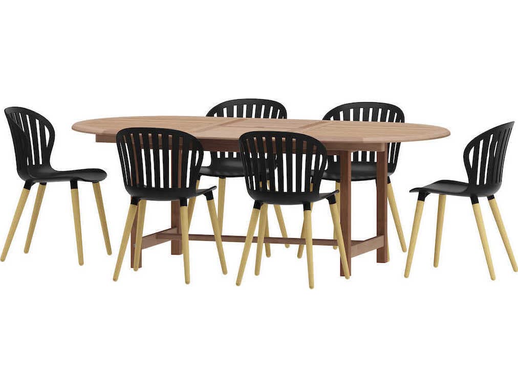International Home Miami Amazonia Teak Outdoor Patio Dining Set
