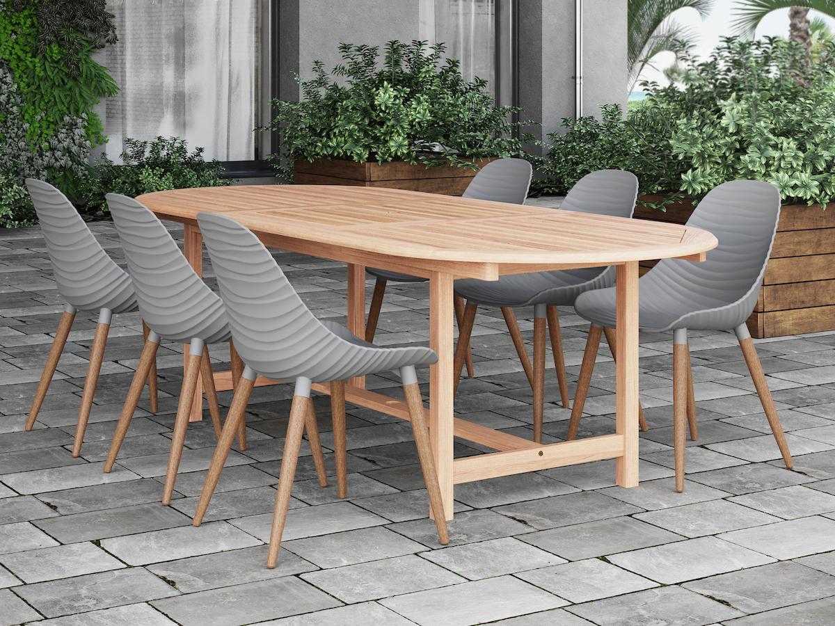 International Home Miami Amazonia Teak Patio Dining Set