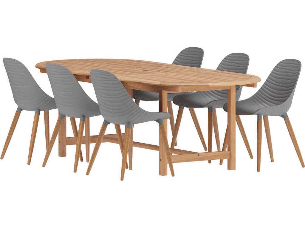 International Home Miami Amazonia Teak Patio Dining Set