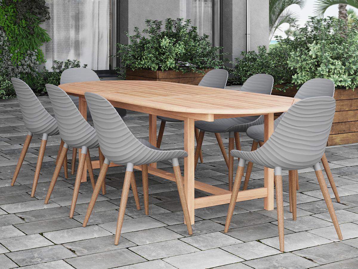 International Home Miami Amazonia Teak Outdoor Dining Set