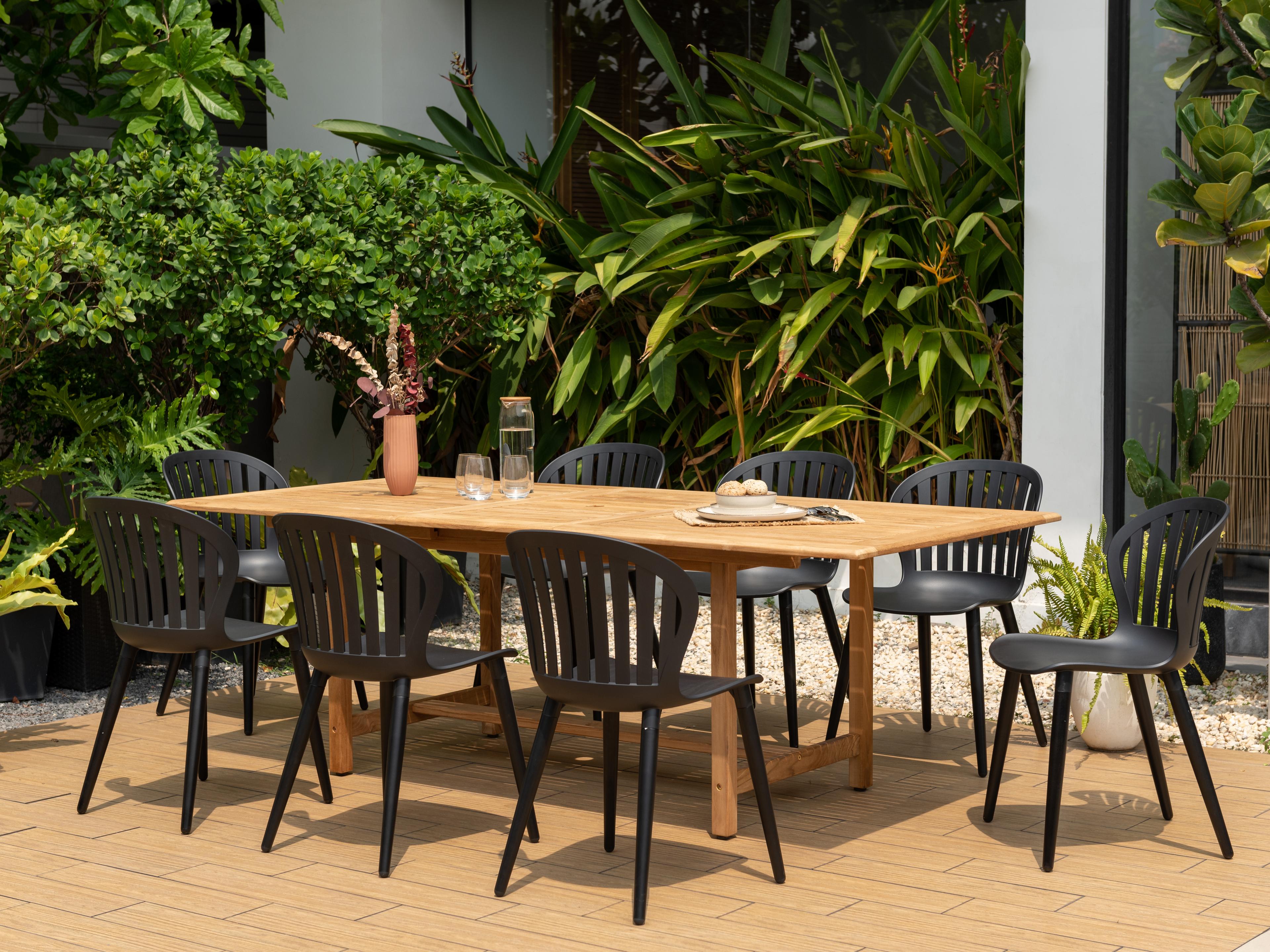 International Home Miami Amazonia Teak Outdoor Patio Dining Set