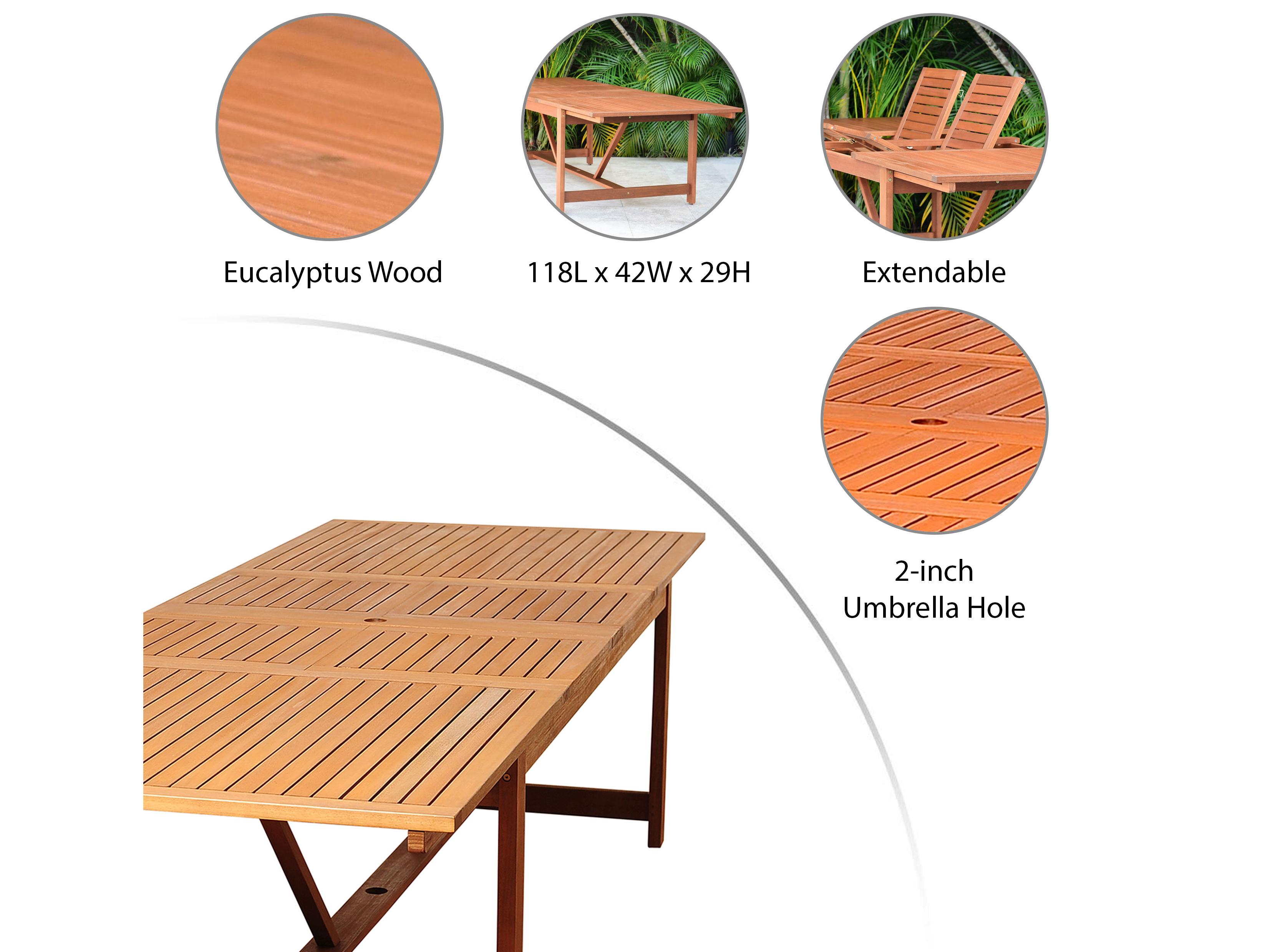 International Home Miami Amazonia Wood Patio Dining Set