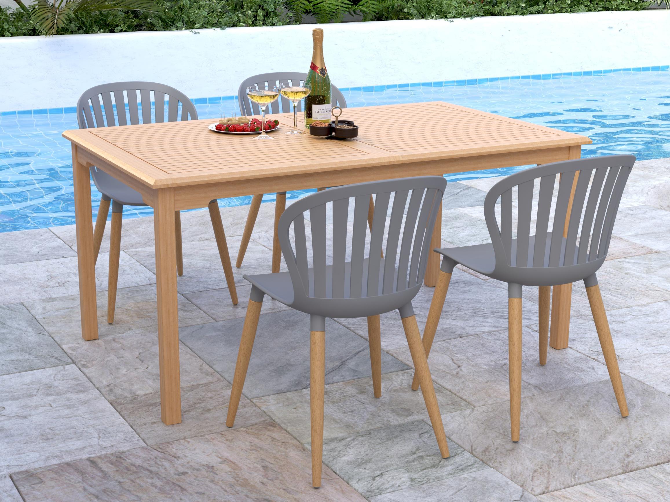 International Home Miami Amazonia Teak Patio Dining Set