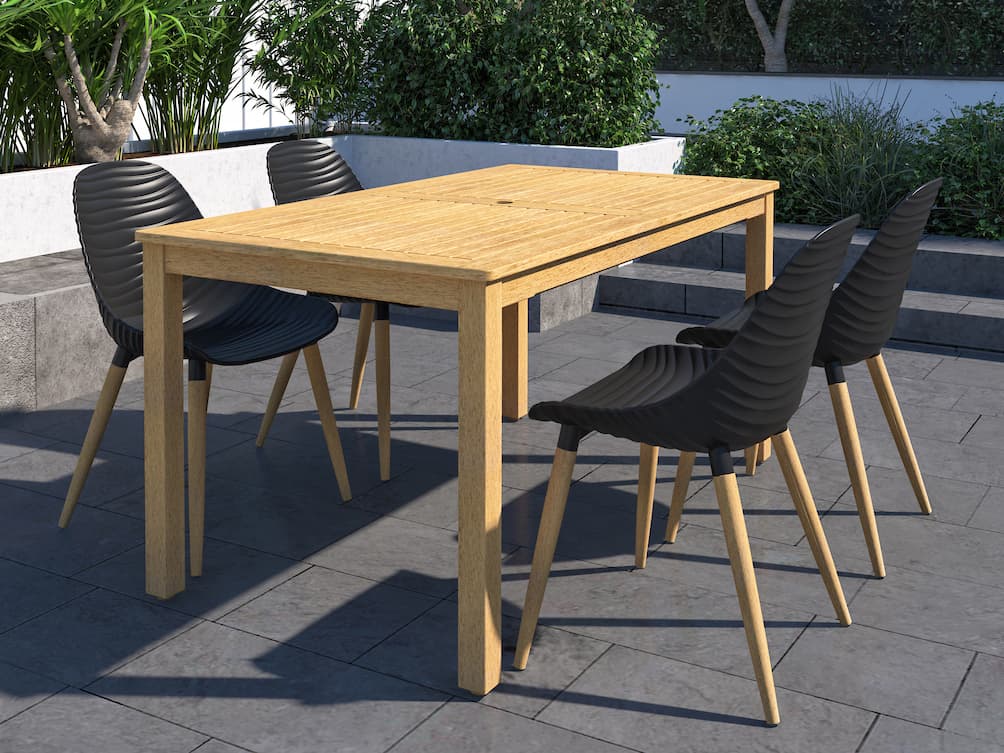 International Home Miami Amazonia Teak Outdoor Patio Dining Set
