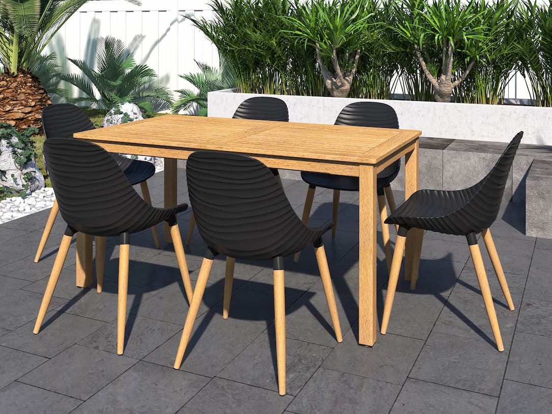 International Home Miami Amazonia Teak Patio Dining Set
