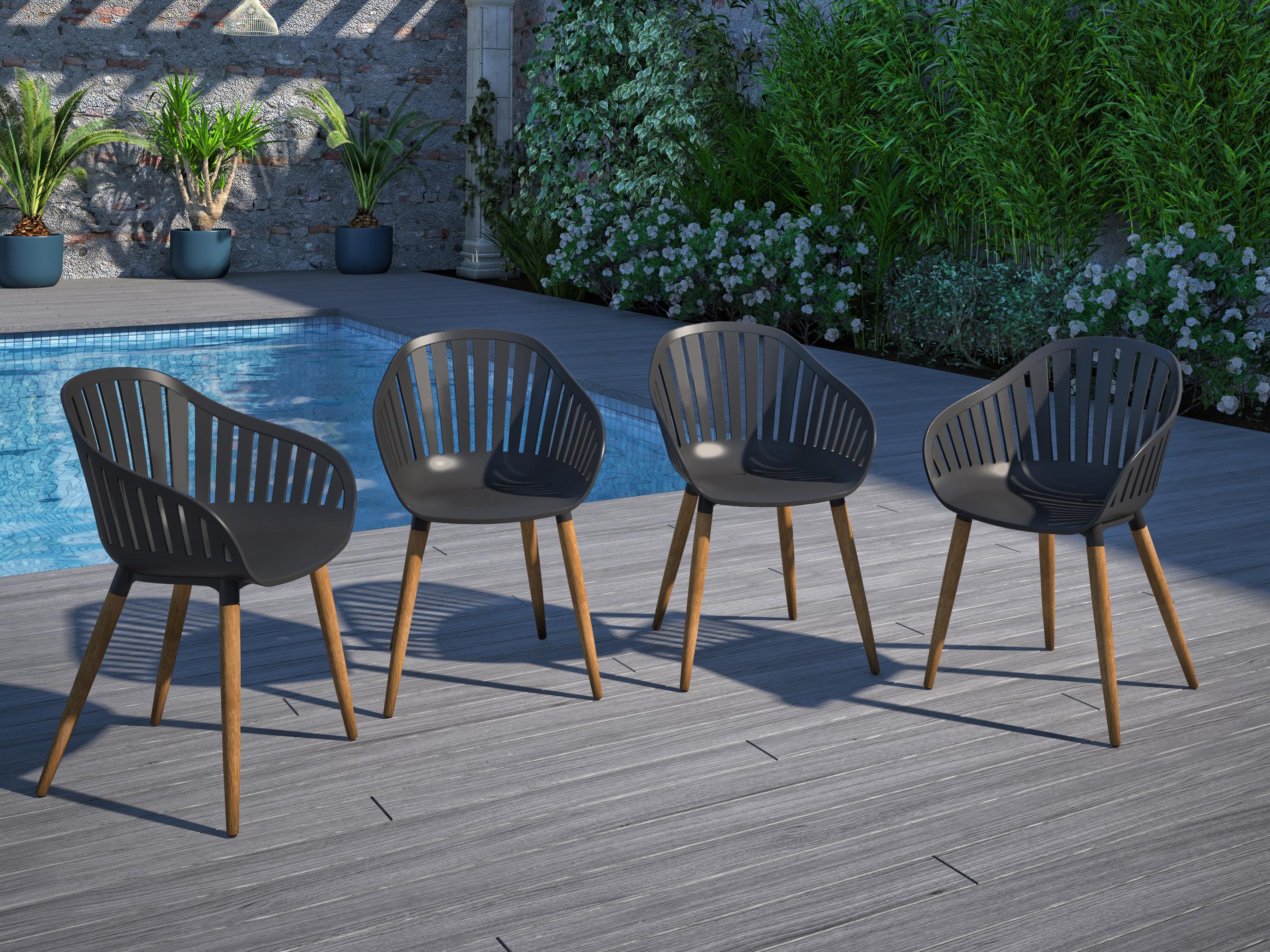 International Home Miami Amazonia Teak Outdoor Dining Set