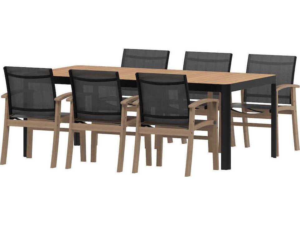 International Home Miami Amazonia Teak Outdoor Patio Dining Set