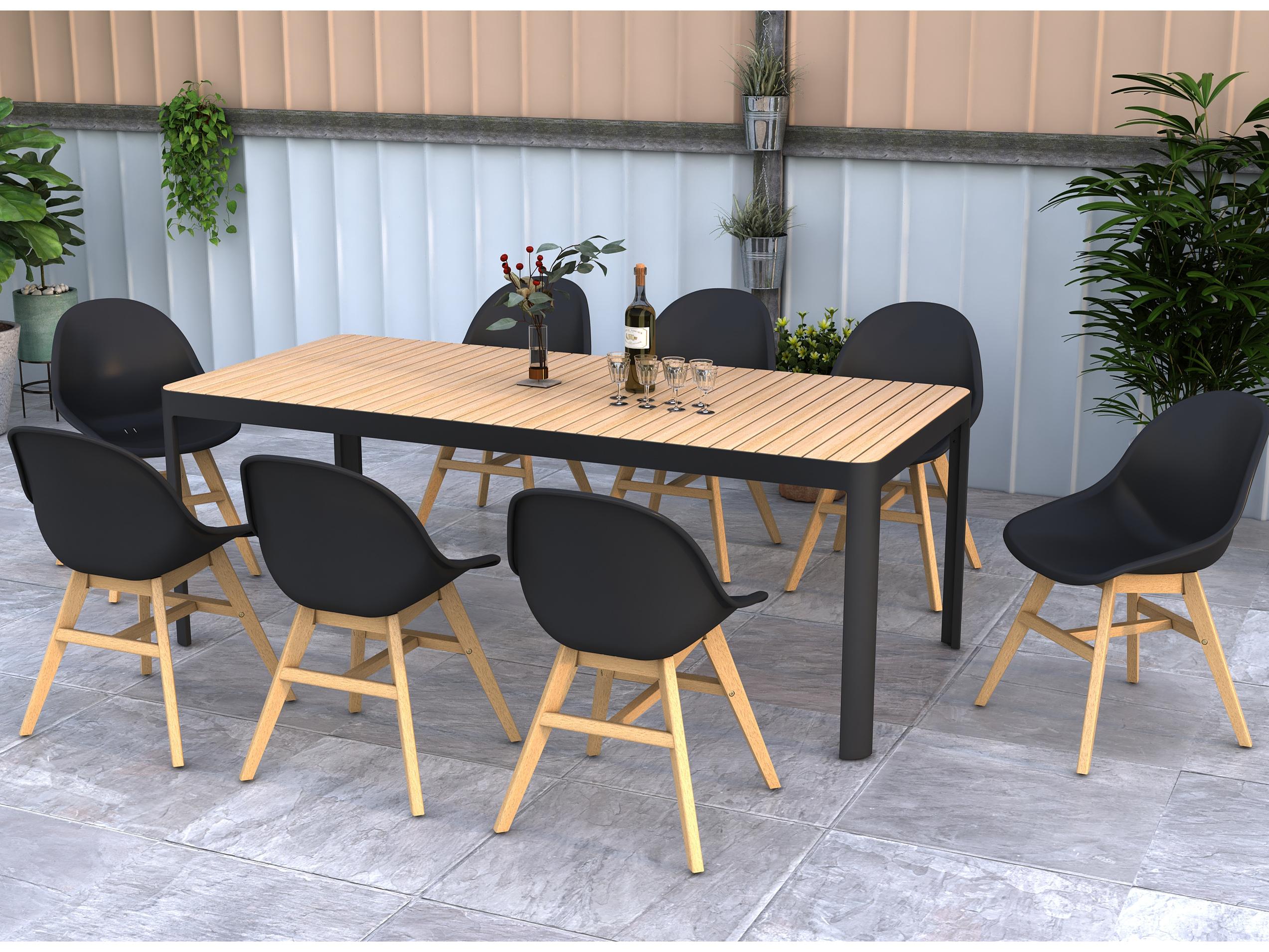 International Home Miami Amazonia Teak Outdoor Dining Set