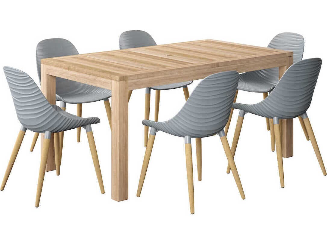 International Home Miami Amazonia Teak Outdoor Patio Dining Set