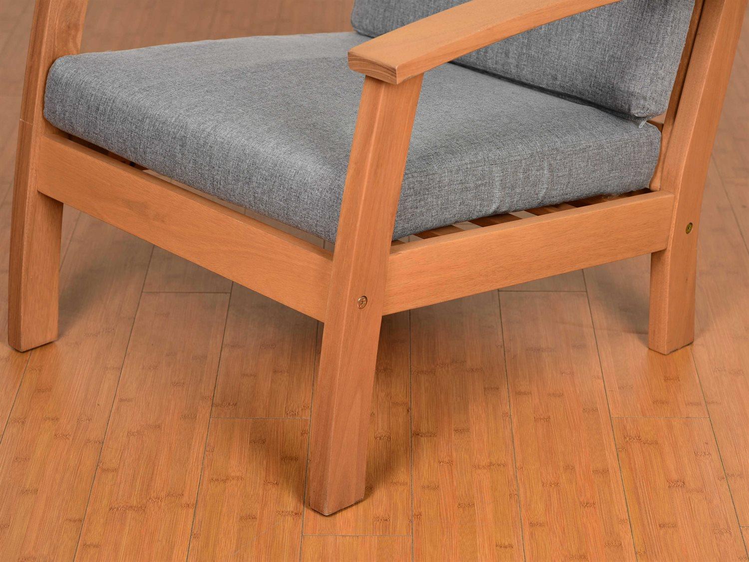 International Home Miami Amazonia Burano 4 Piece Wood Cushion Outdoor Lounge Set