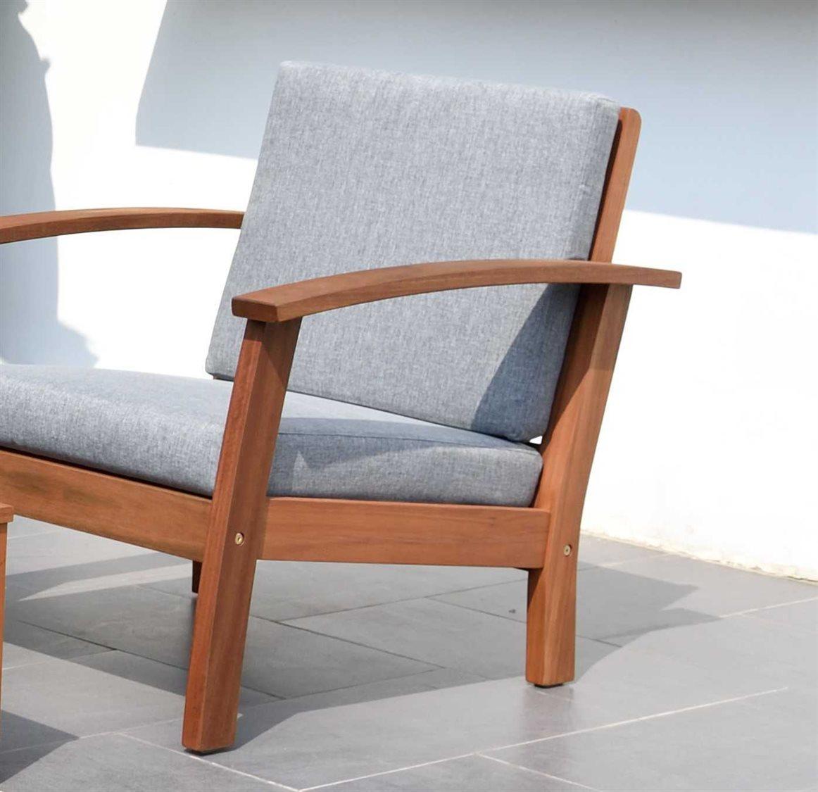 International Home Miami Amazonia Burano 4 Piece Wood Cushion Conversation Set