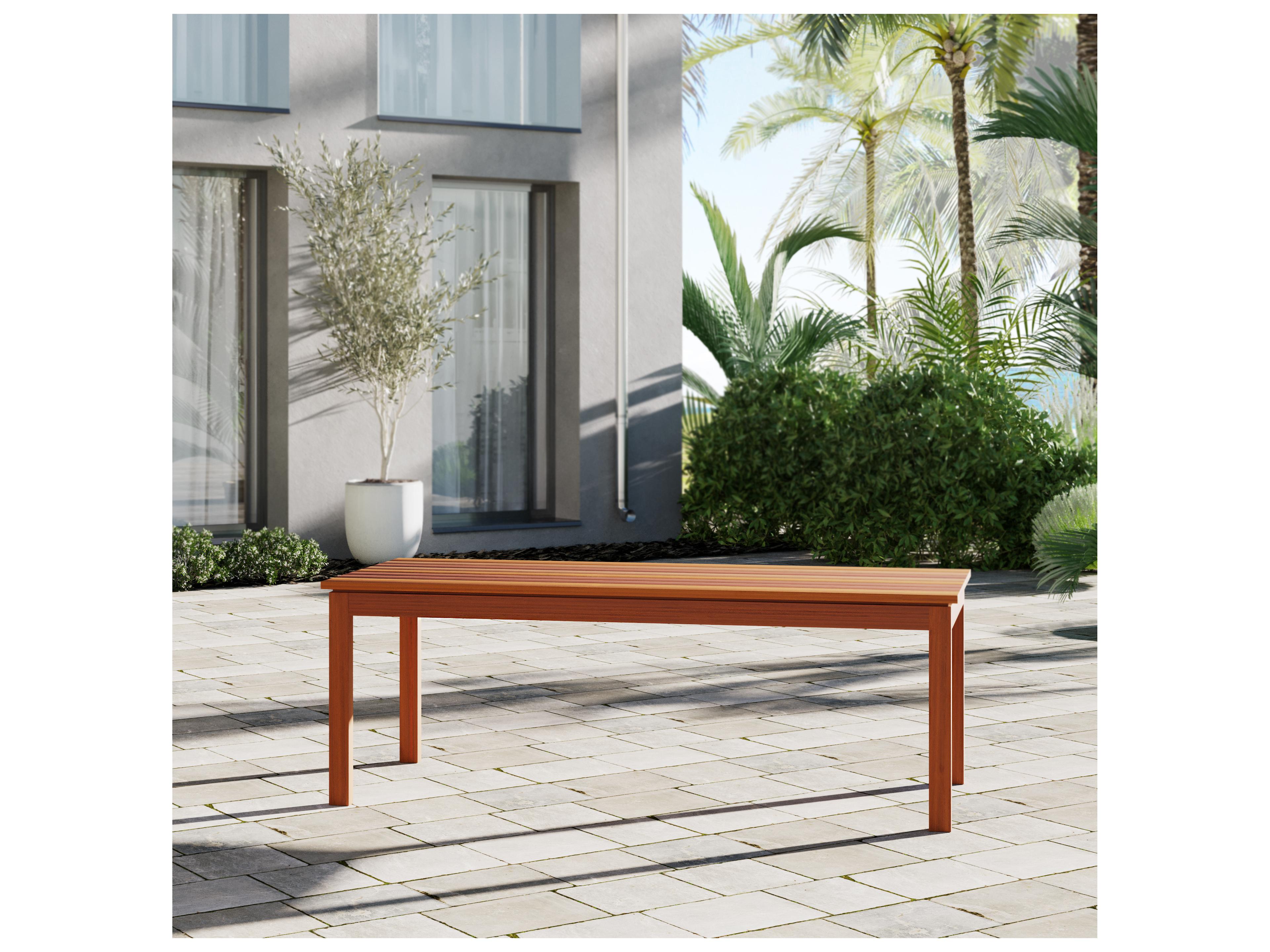 International Home Miami Amazonia Villeneuve Eucalyptus 9 Piece Outdoor Rectangular dining set with Grey chairs