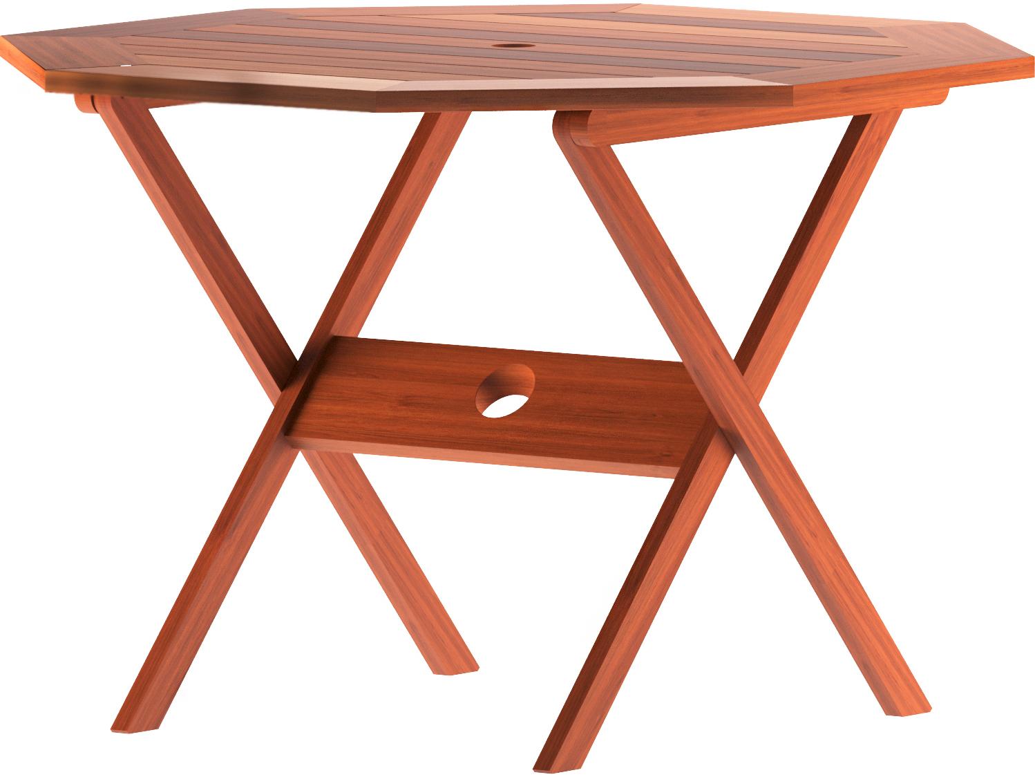 International Home Miami Amazonia Austria Eucalyptus 5 Piece Outdoor Octagonal dining set with White aluminum legs chairs