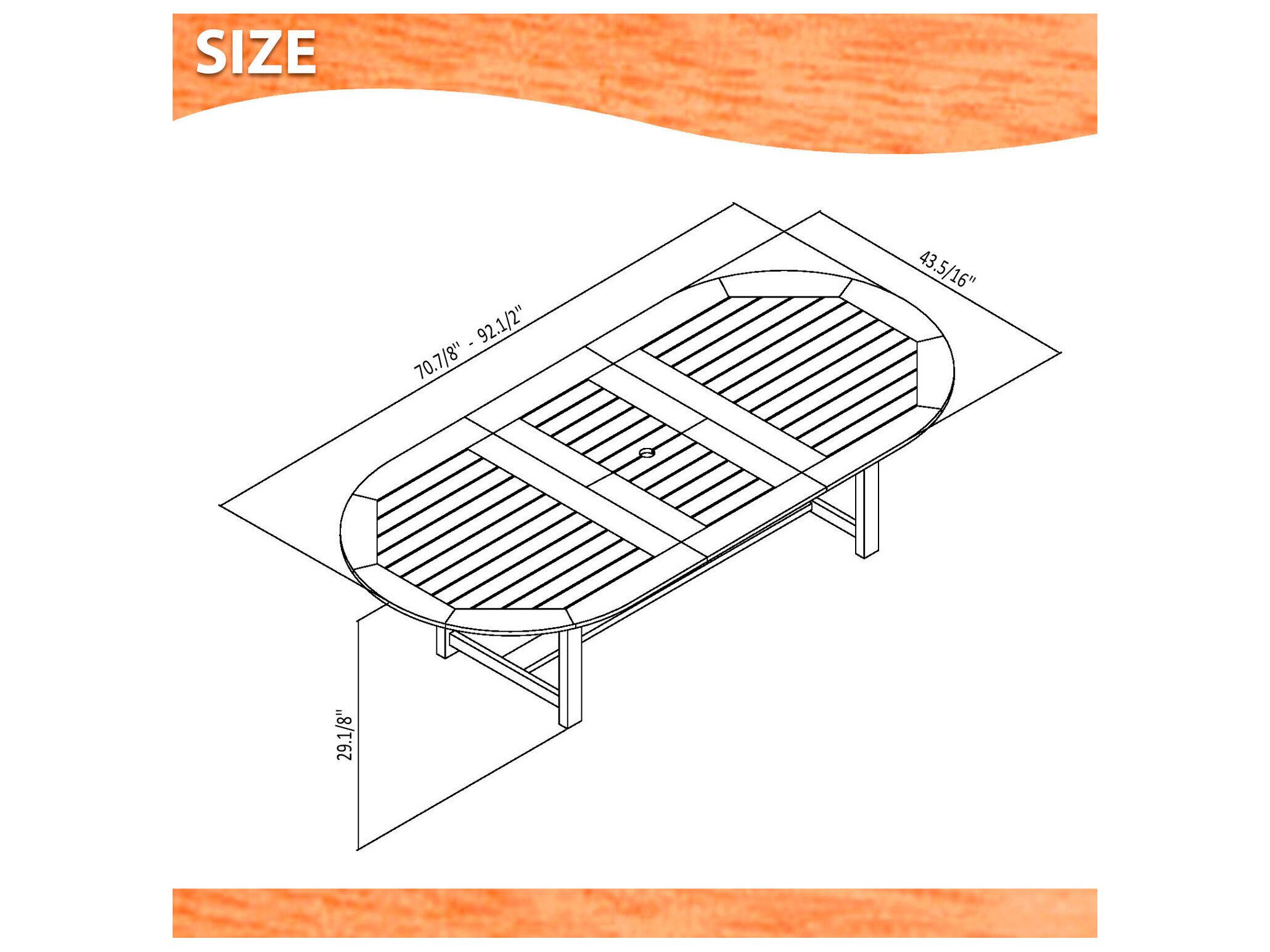 International Home Miami Amazonia Hungaroring Eucalyptus 9 Piece Outdoor Oval Extendable Dining Set with Black Chairs