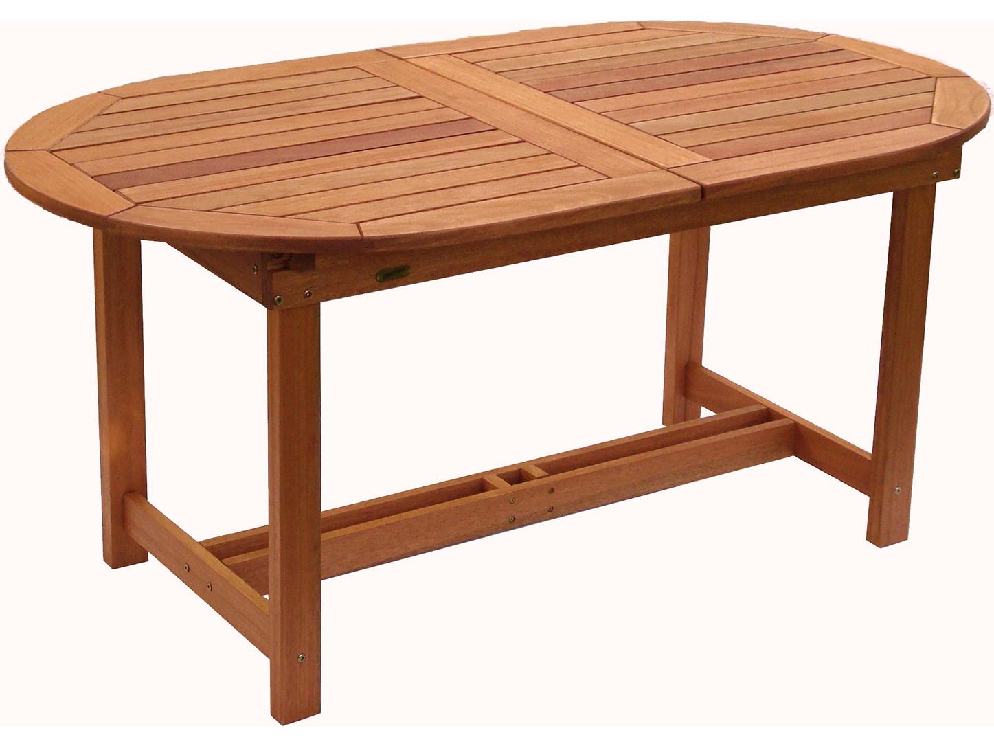 International Home Miami Amazonia Francorchamps Eucalyptus 7 Piece Outdoor Oval Extendable Dining Set with Grey Chairs