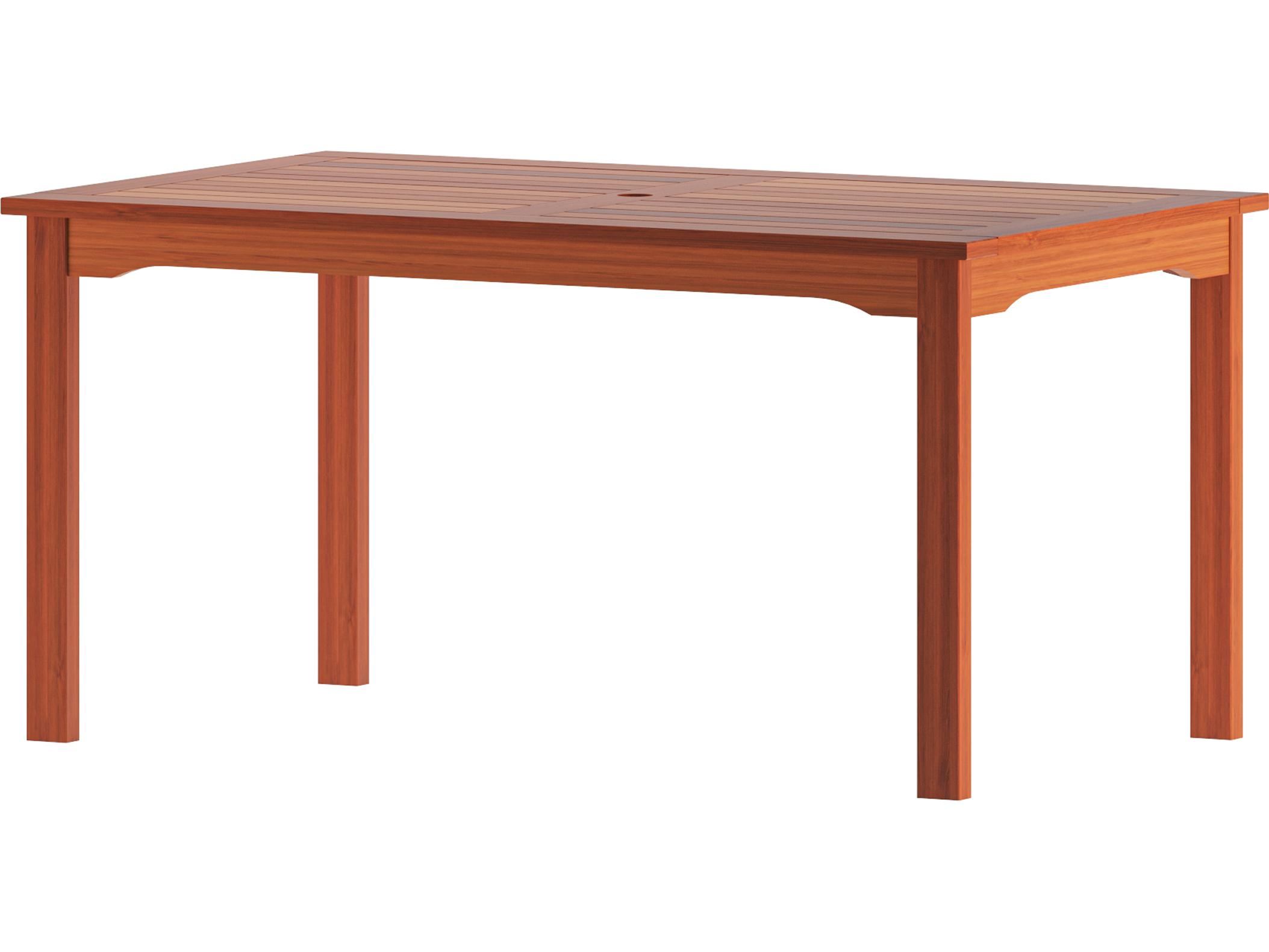 International Home Miami Amazonia Zandvoort Eucalyptus 5 Piece Outdoor Rectangular dining set with Grey aluminum legs chairs