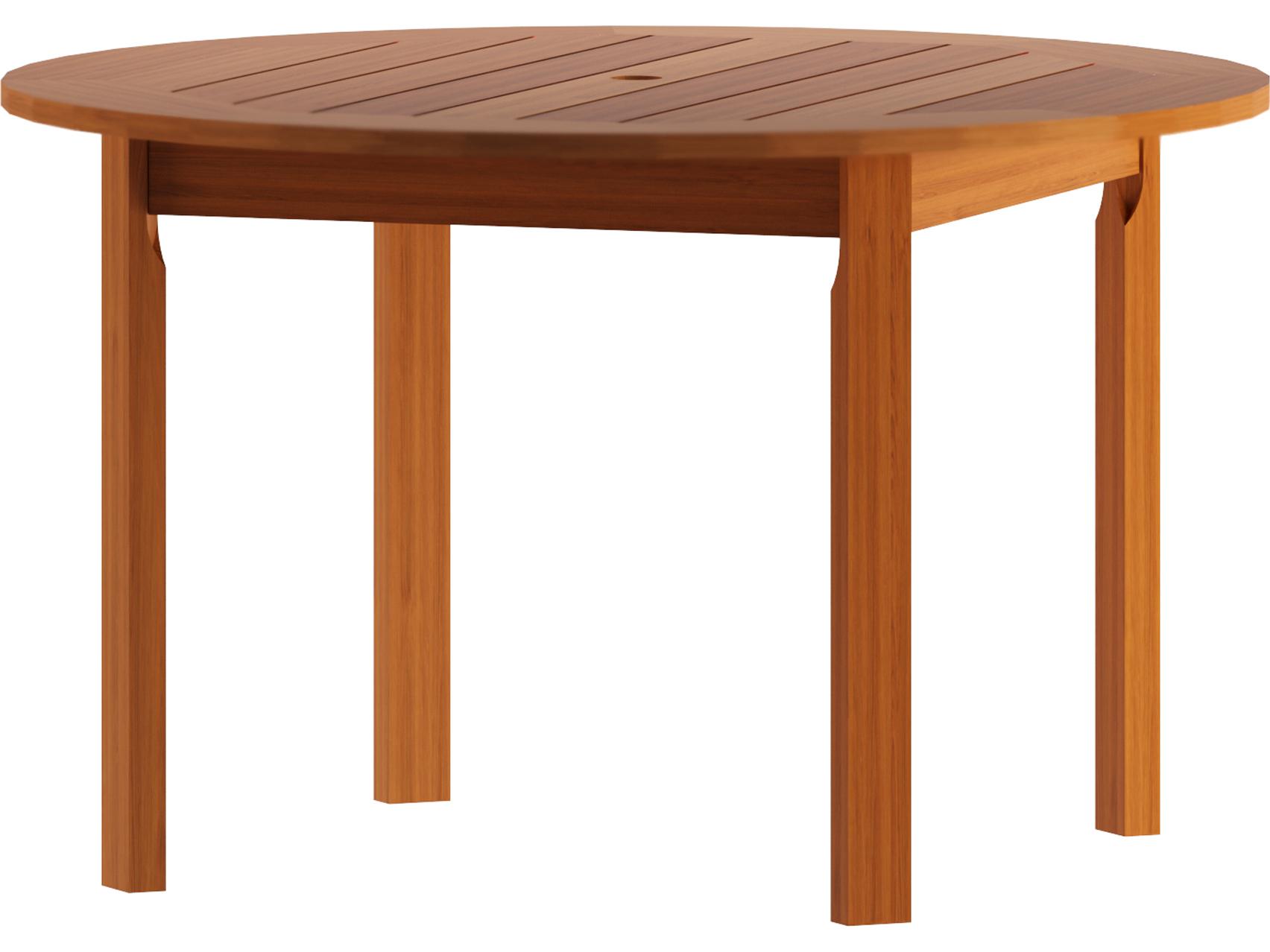 International Home Miami Amazonia Monza Eucalyptus 5 Piece Outdoor Round dining set with White aluminum legs chairs