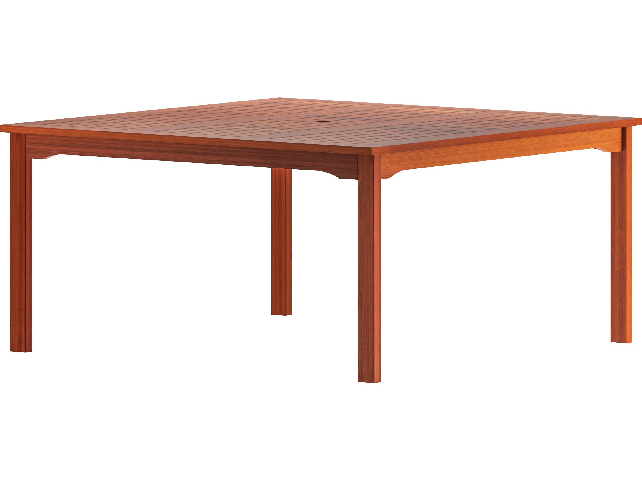 International Home Miami Amazonia Sochi Eucalyptus 9 Piece Outdoor Square Dining Set with White Plastic Chairs