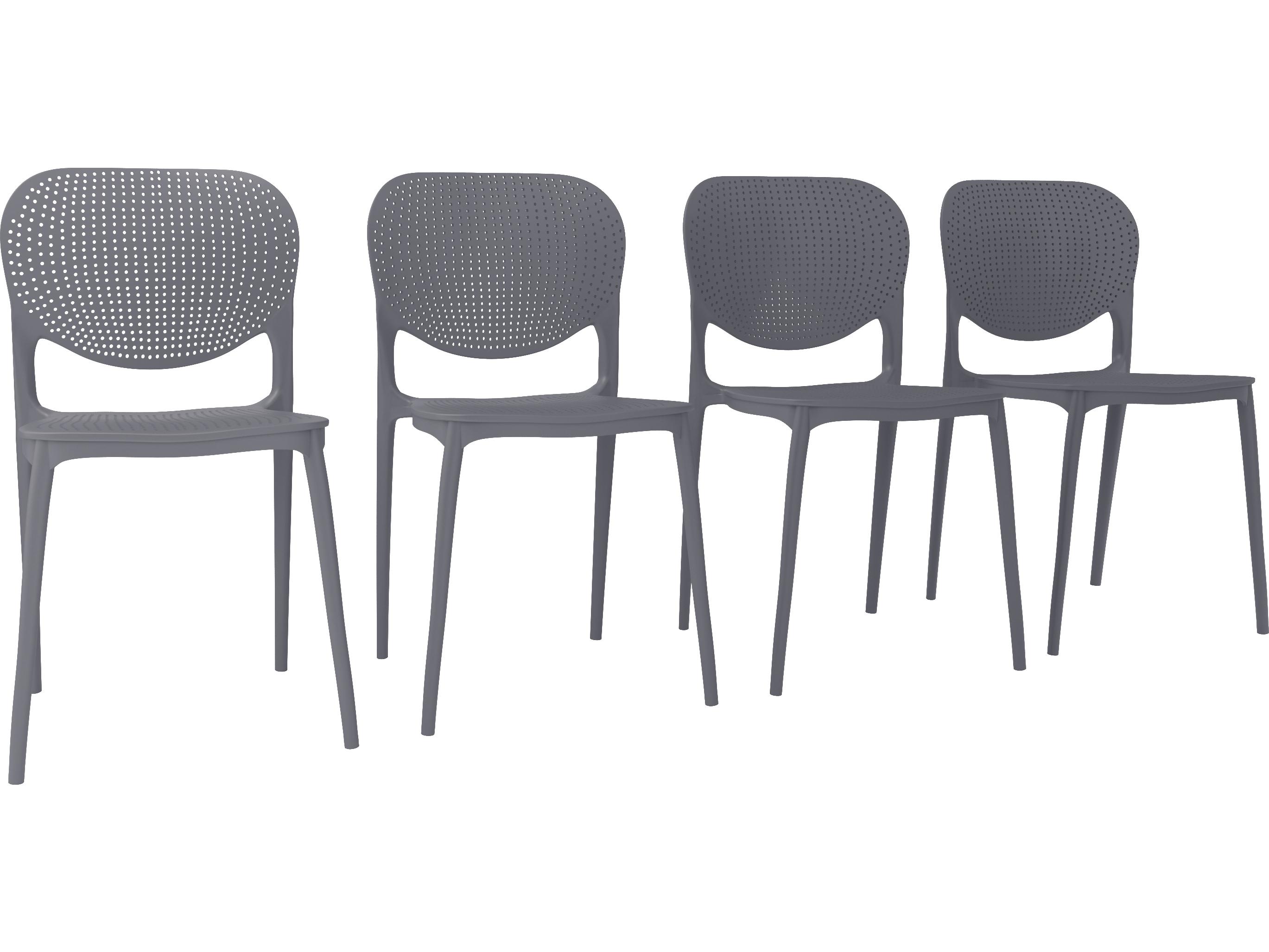 International Home Miami Amazonia Isa Gray Resin Armchair Set of 4